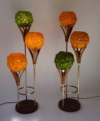 Elegant Pair of Lucite Spun Lamps