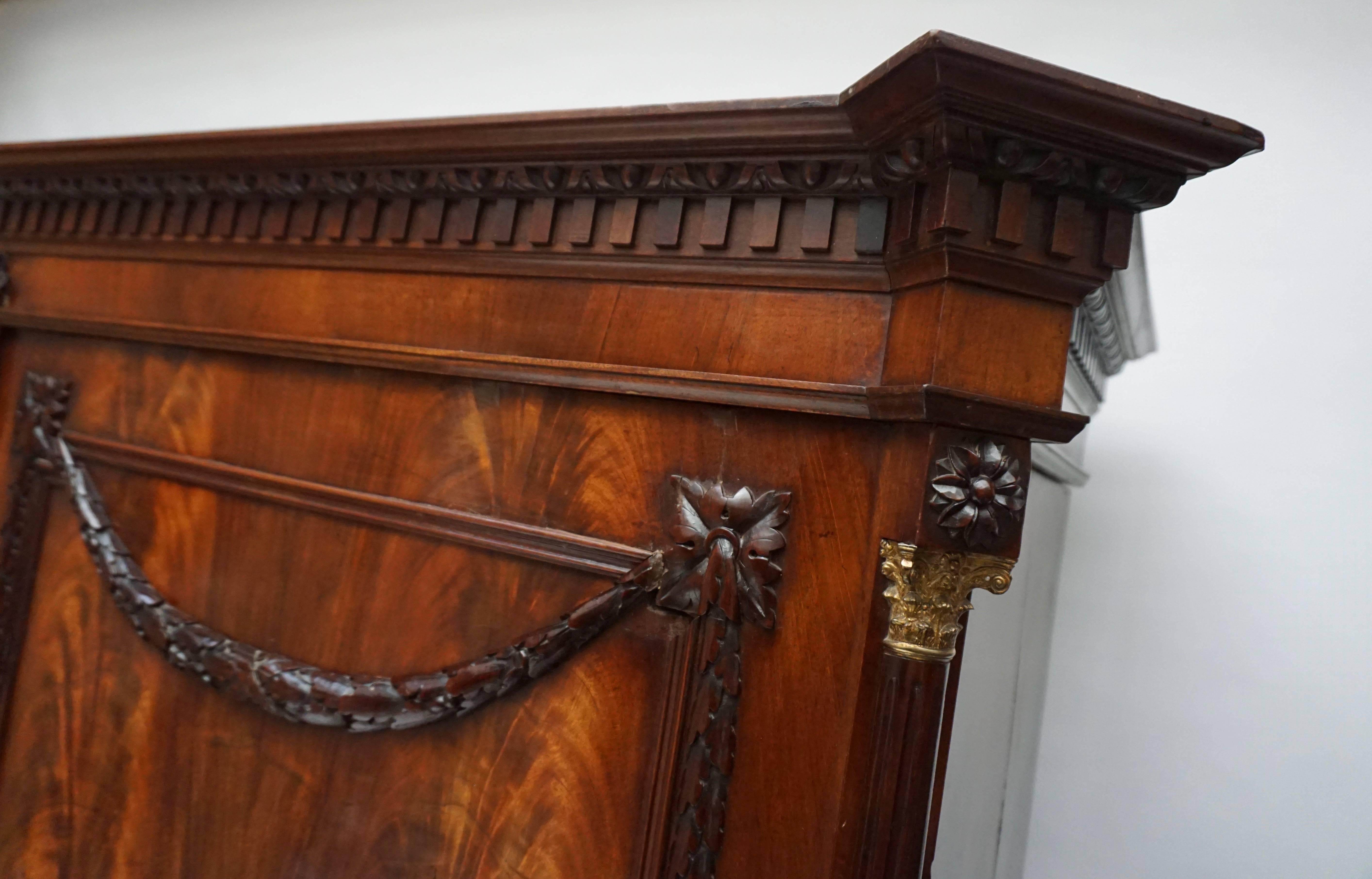 Magnificent 18th Century Mahogany Neoclassical Dutch Cabinet 3