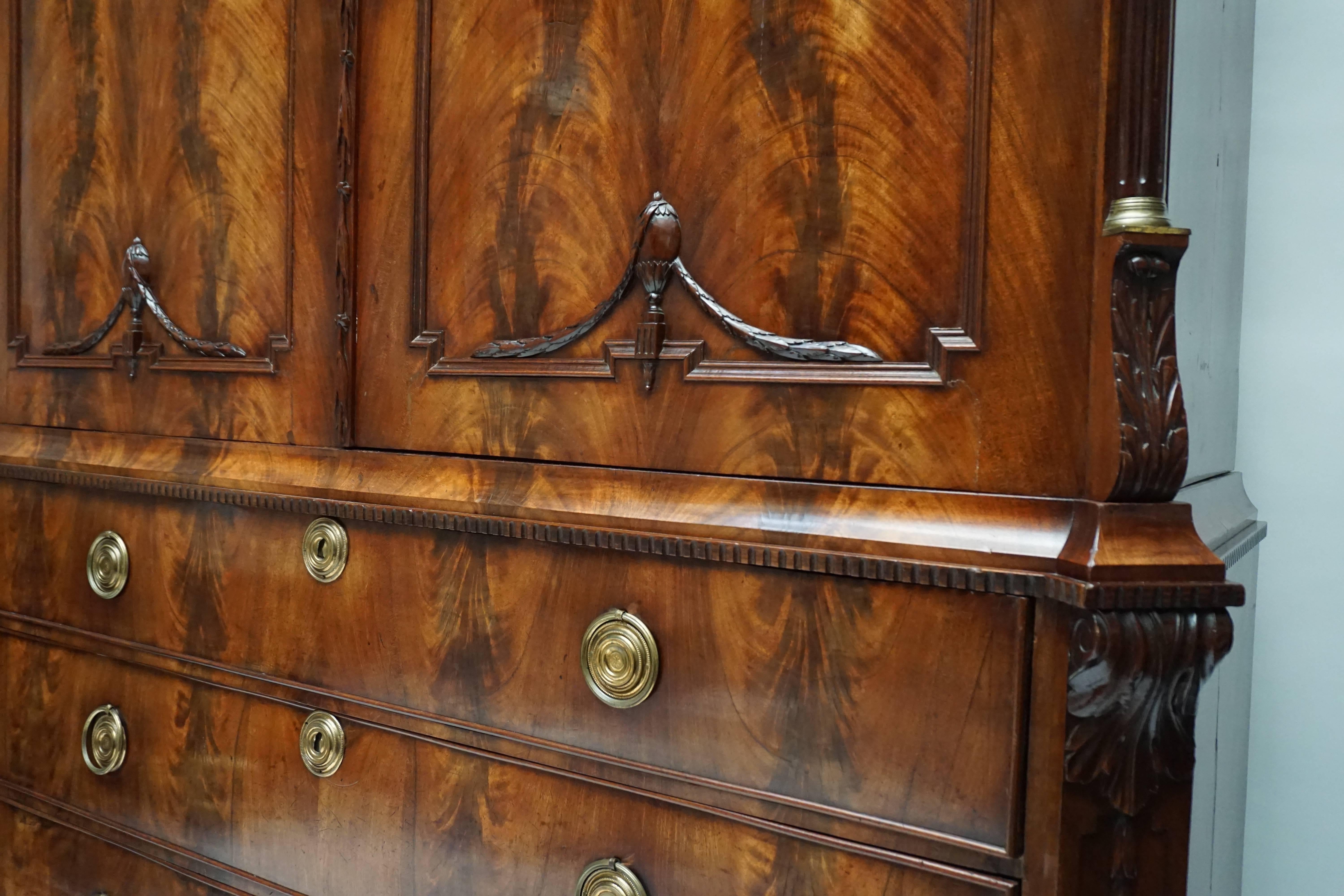 Magnificent 18th Century Mahogany Neoclassical Dutch Cabinet 2