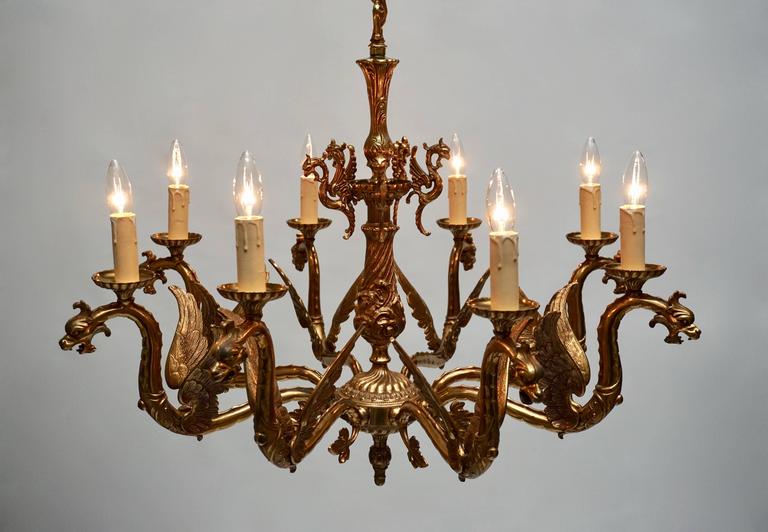 Bronze Chandelier with Dragons at 1stDibs