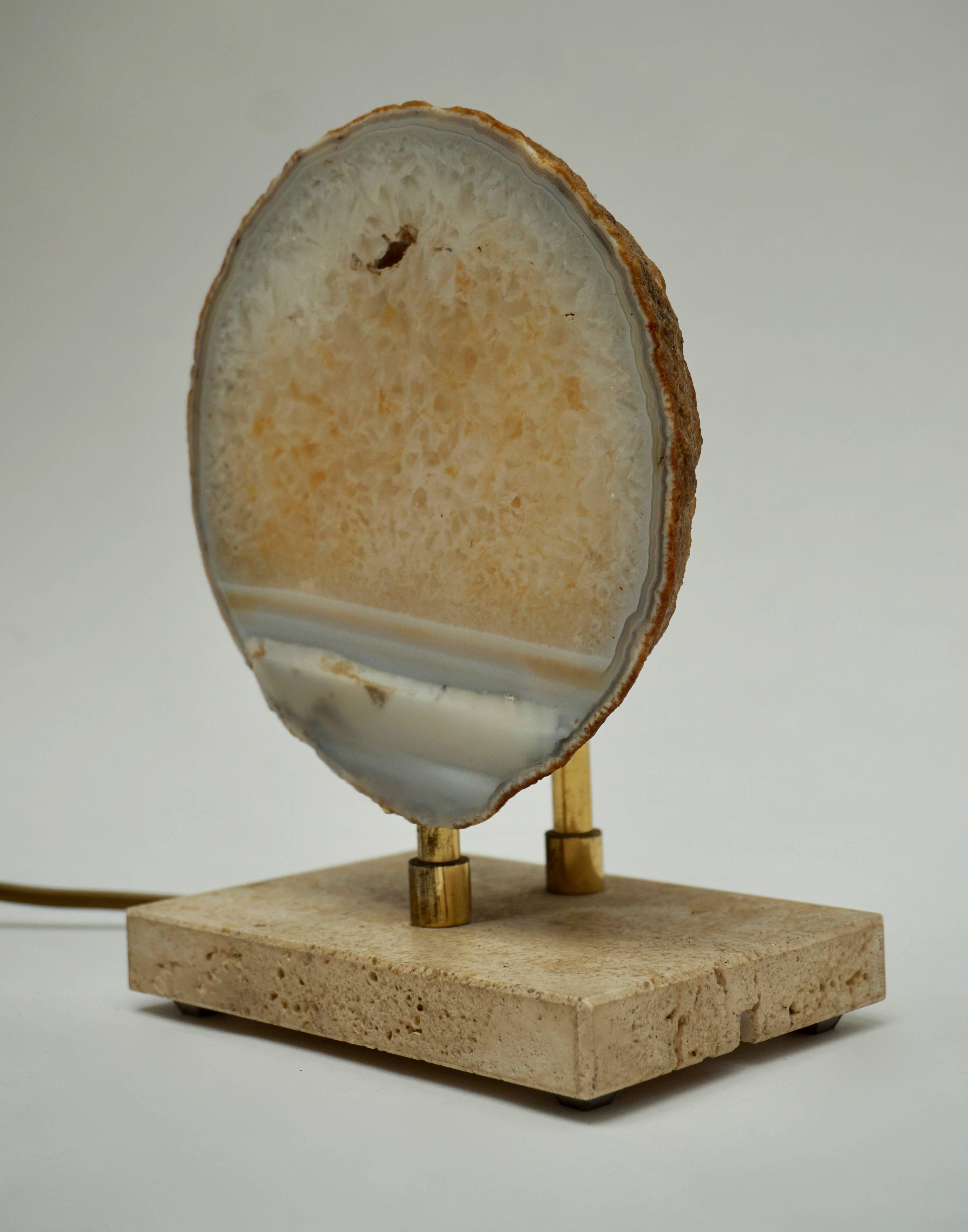 Mid-Century Modern Pierre Faveere Agate Table Lamp