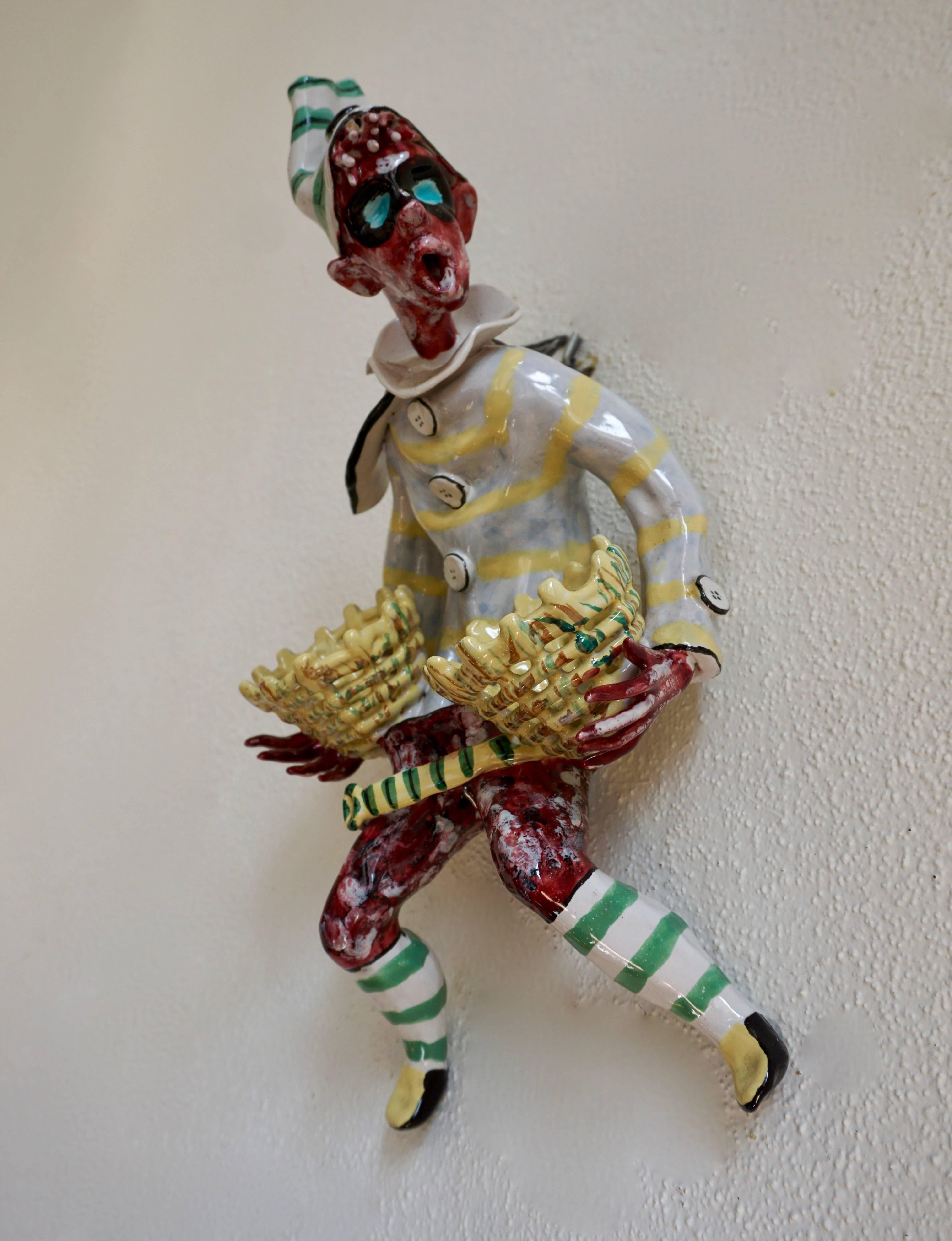 Murano ceramic hand-painted wall sculpture, Venezia, Italy.
Signed.
Measures: Height 47 cm.