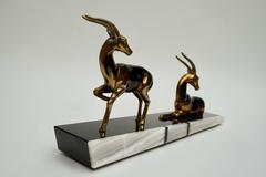 French Art Deco Style Patinated Metal Animal Sculpture