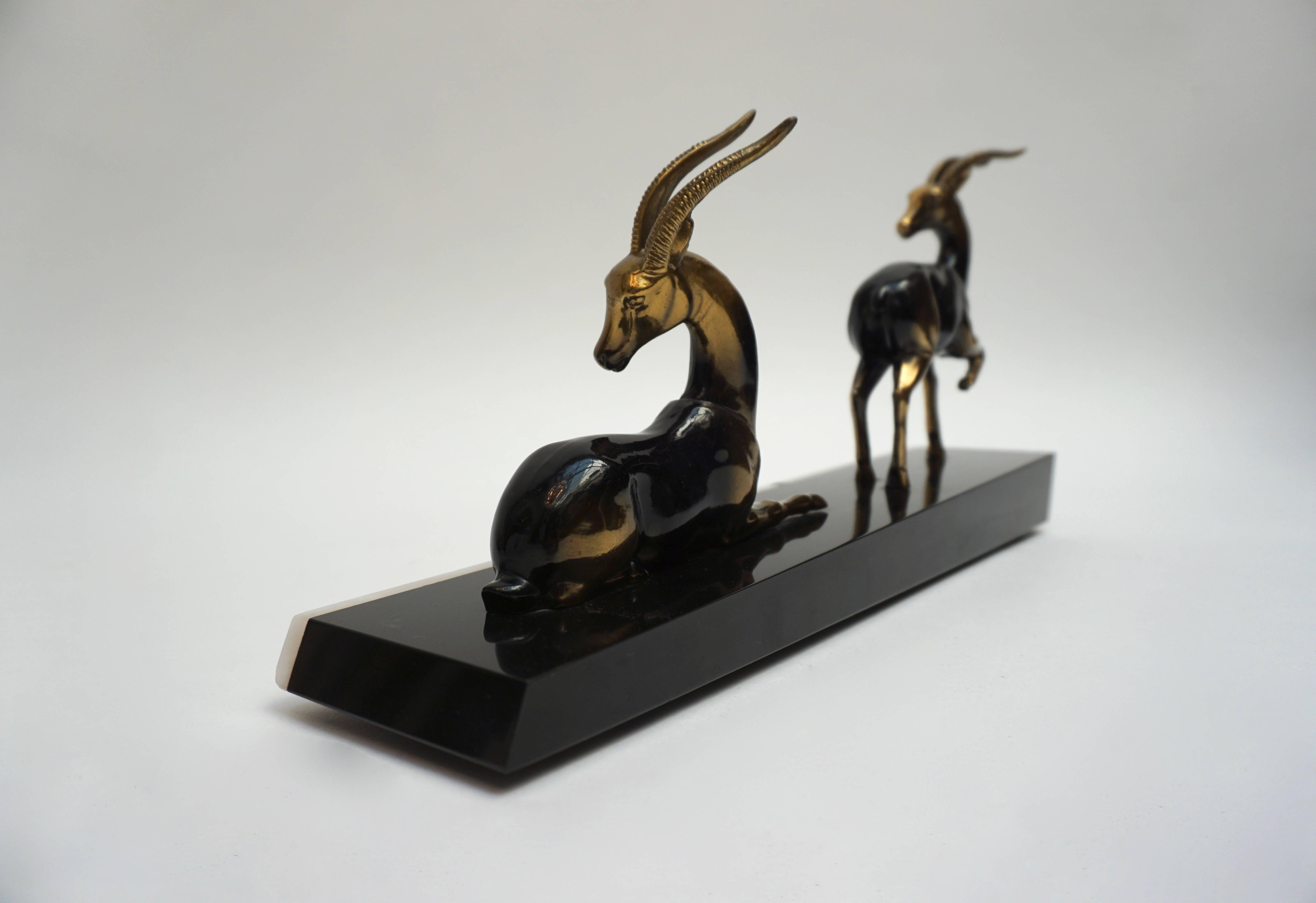 20th Century French Art Deco Style Patinated Metal Animal Sculpture For Sale