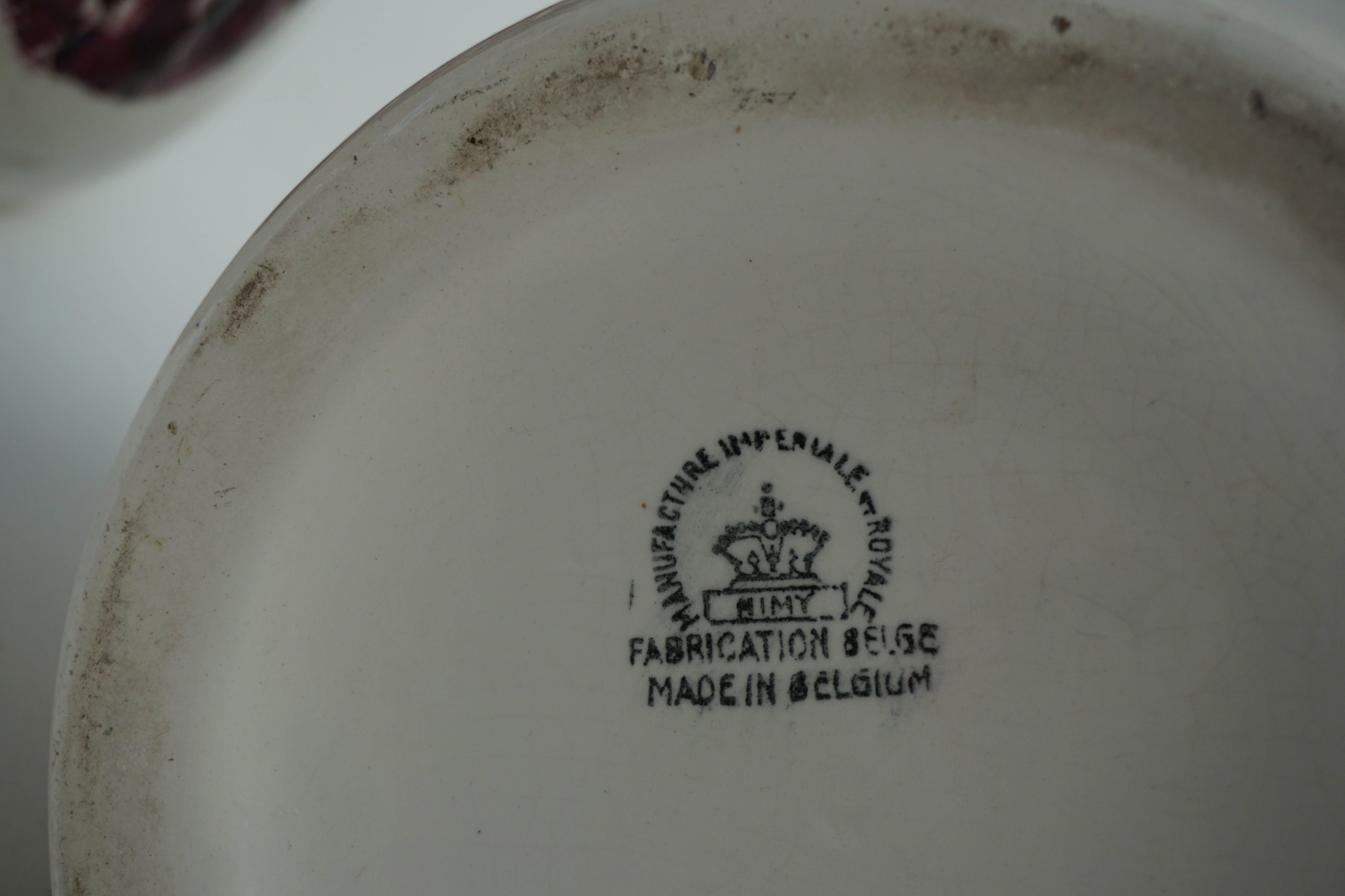 Pair of Ceramic Vases Made in Belgium For Sale 2