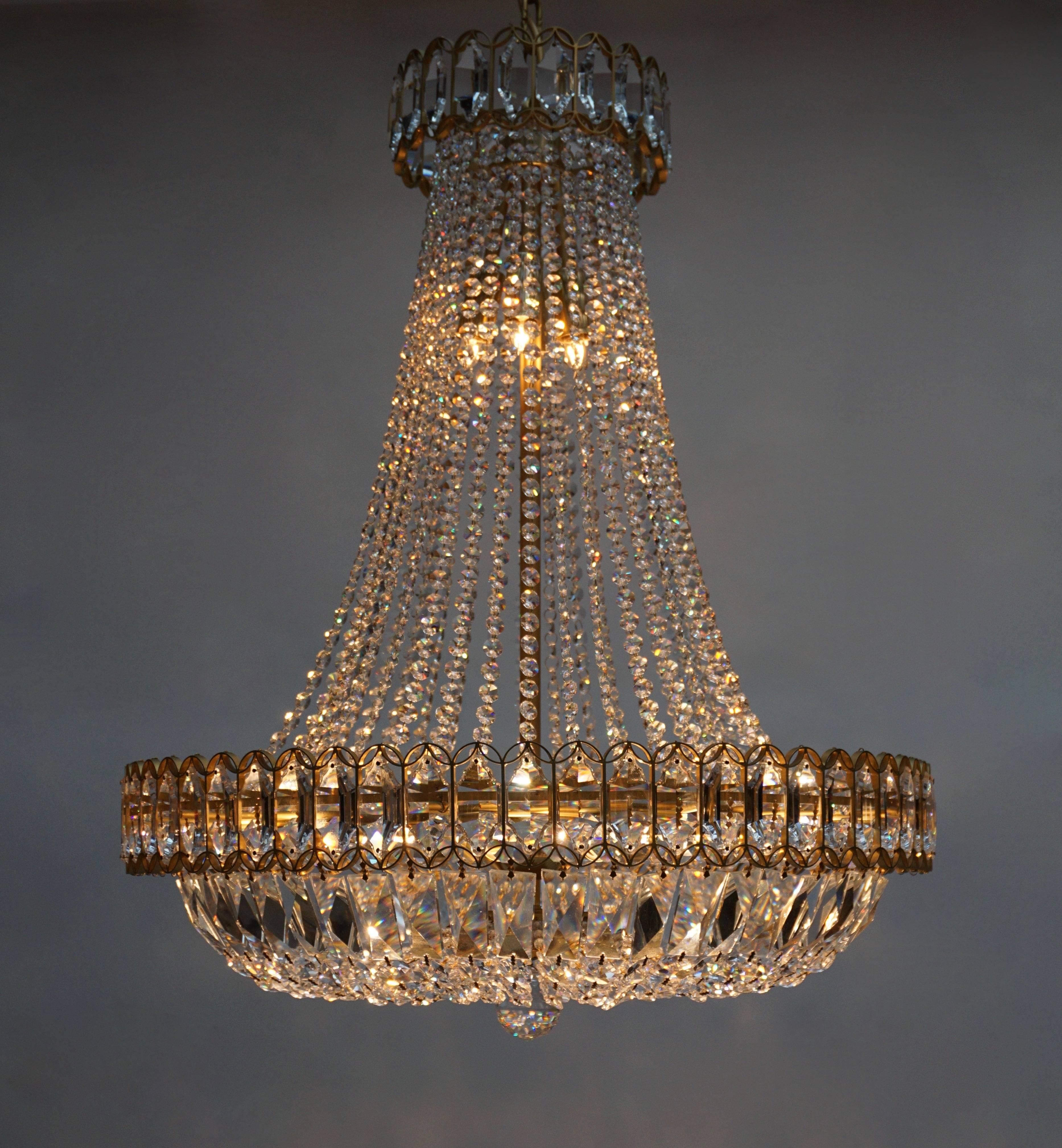 Crystal and Brass Chandelier 2