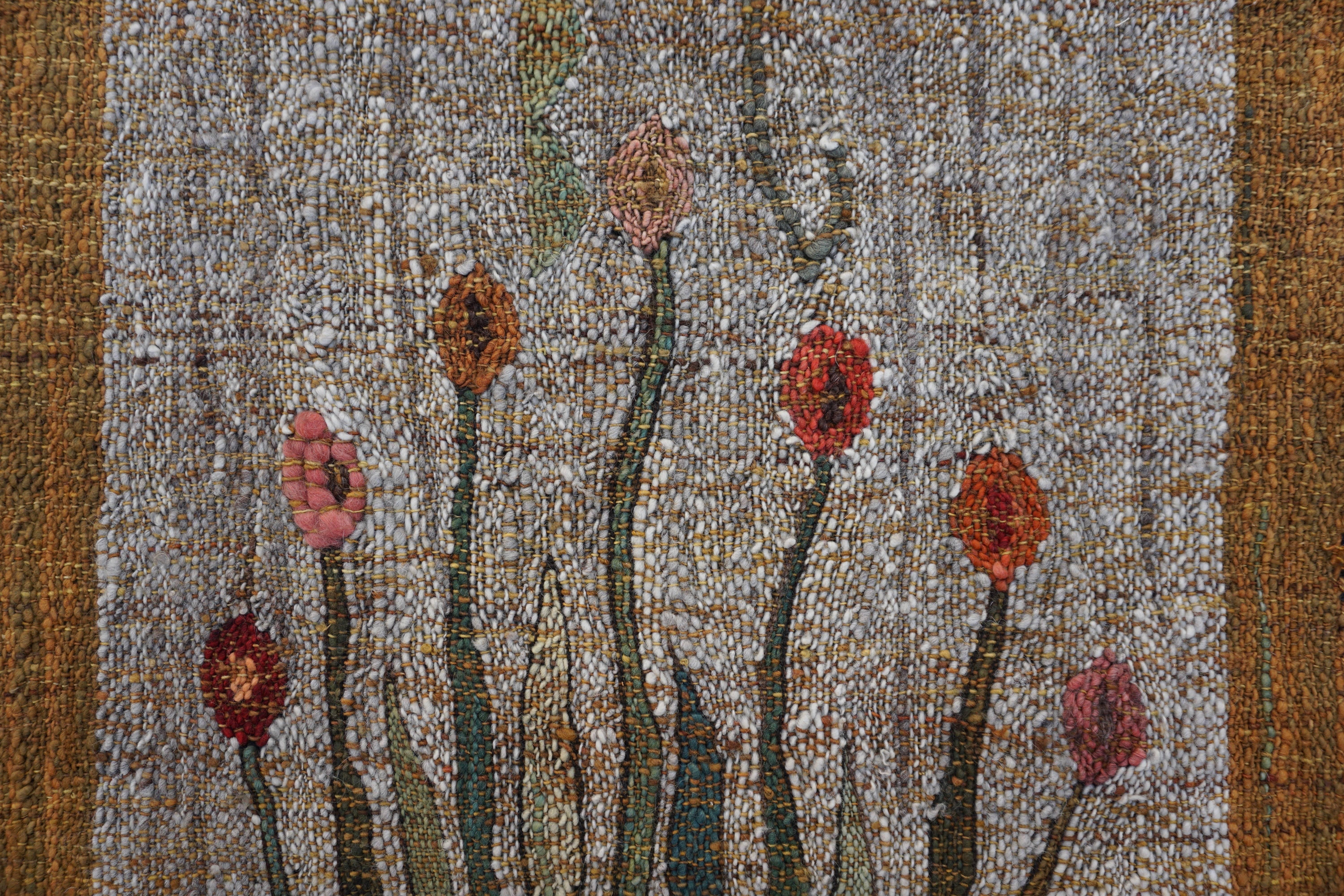 Mid-Century Modern Flower Tapestry by Barbara Latocha