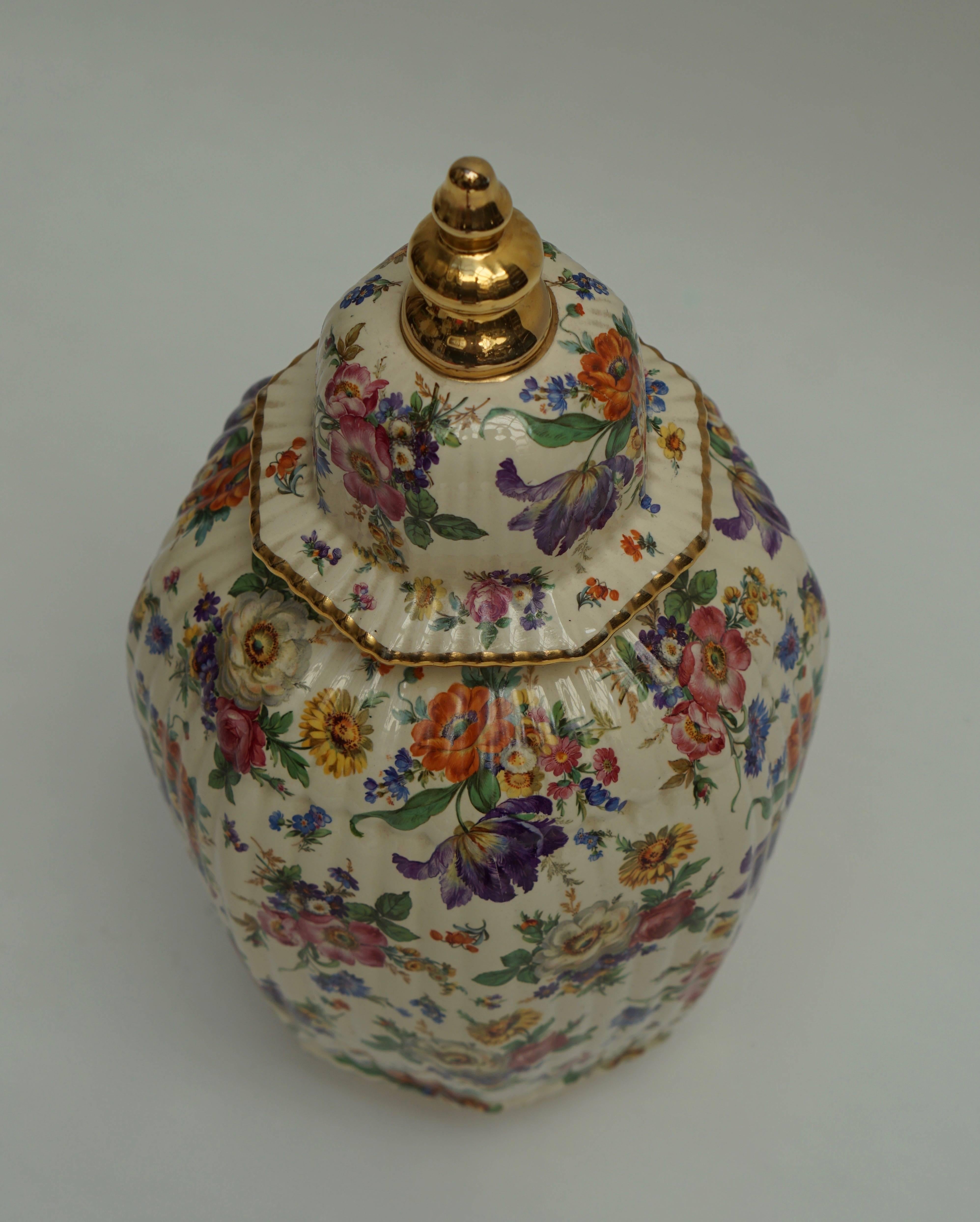 Belgian Boch La Louveire Ceramic Lidded Jar