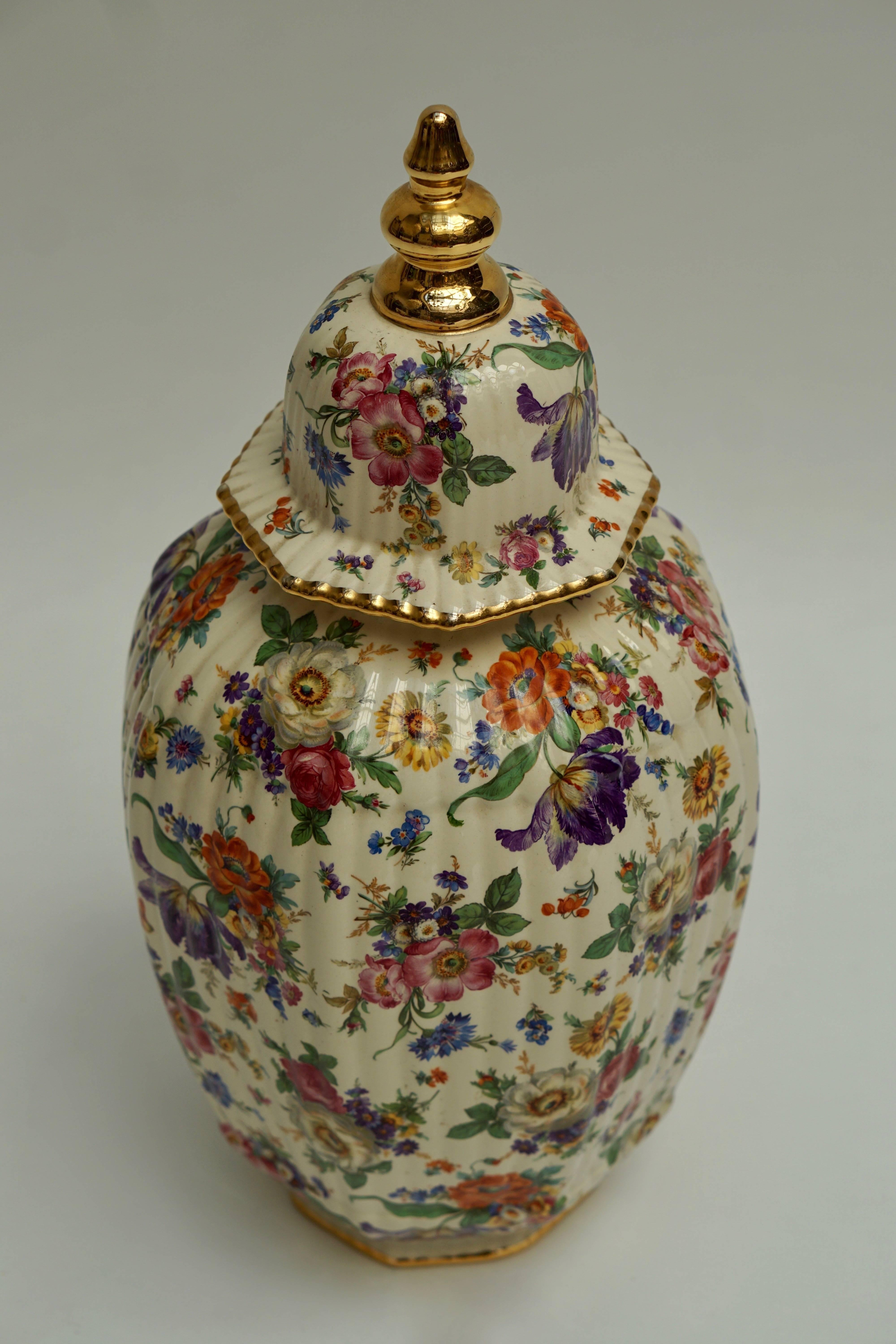Mid-Century Modern Boch La Louveire Ceramic Lidded Jar
