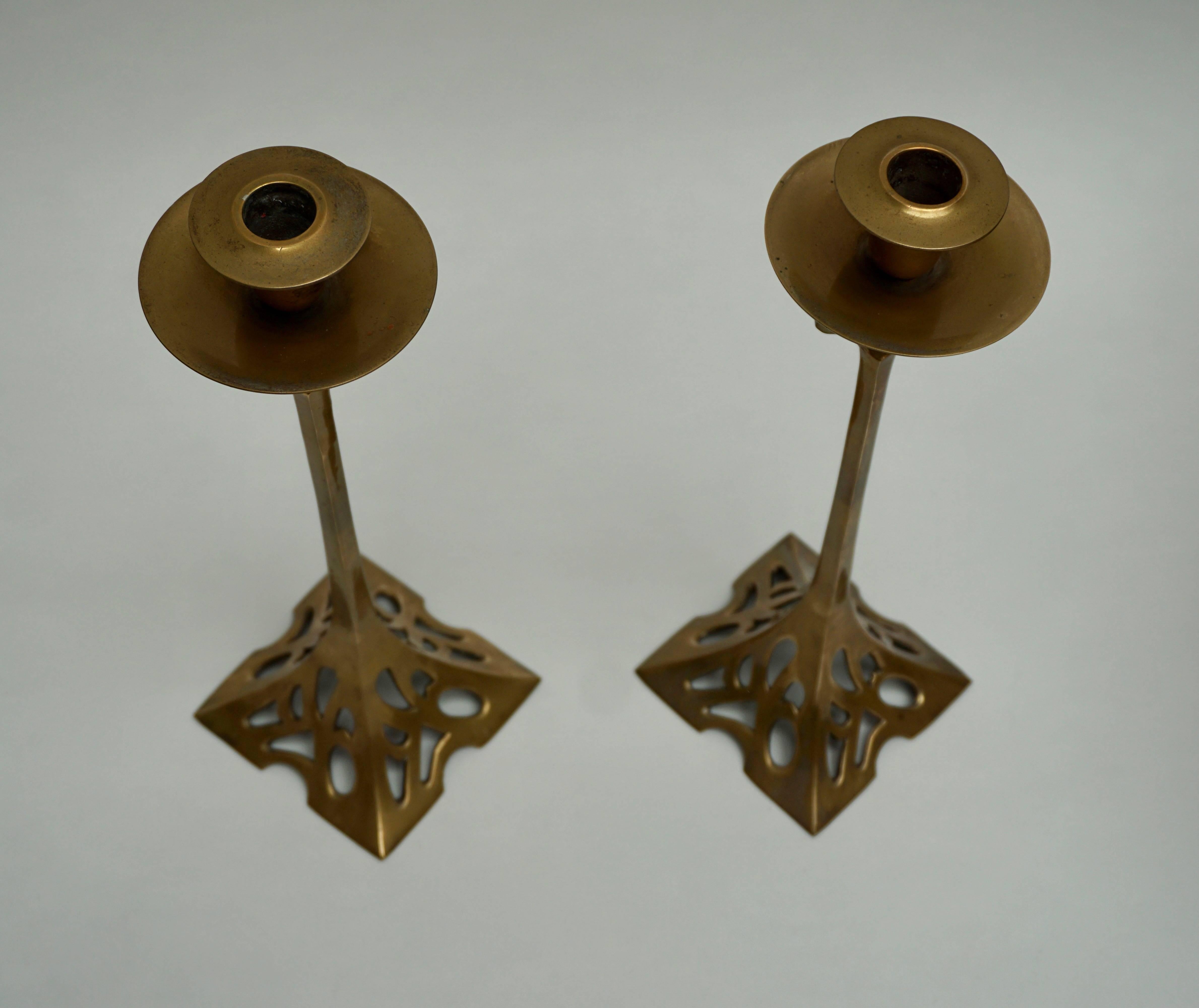 art nouveau candlesticks