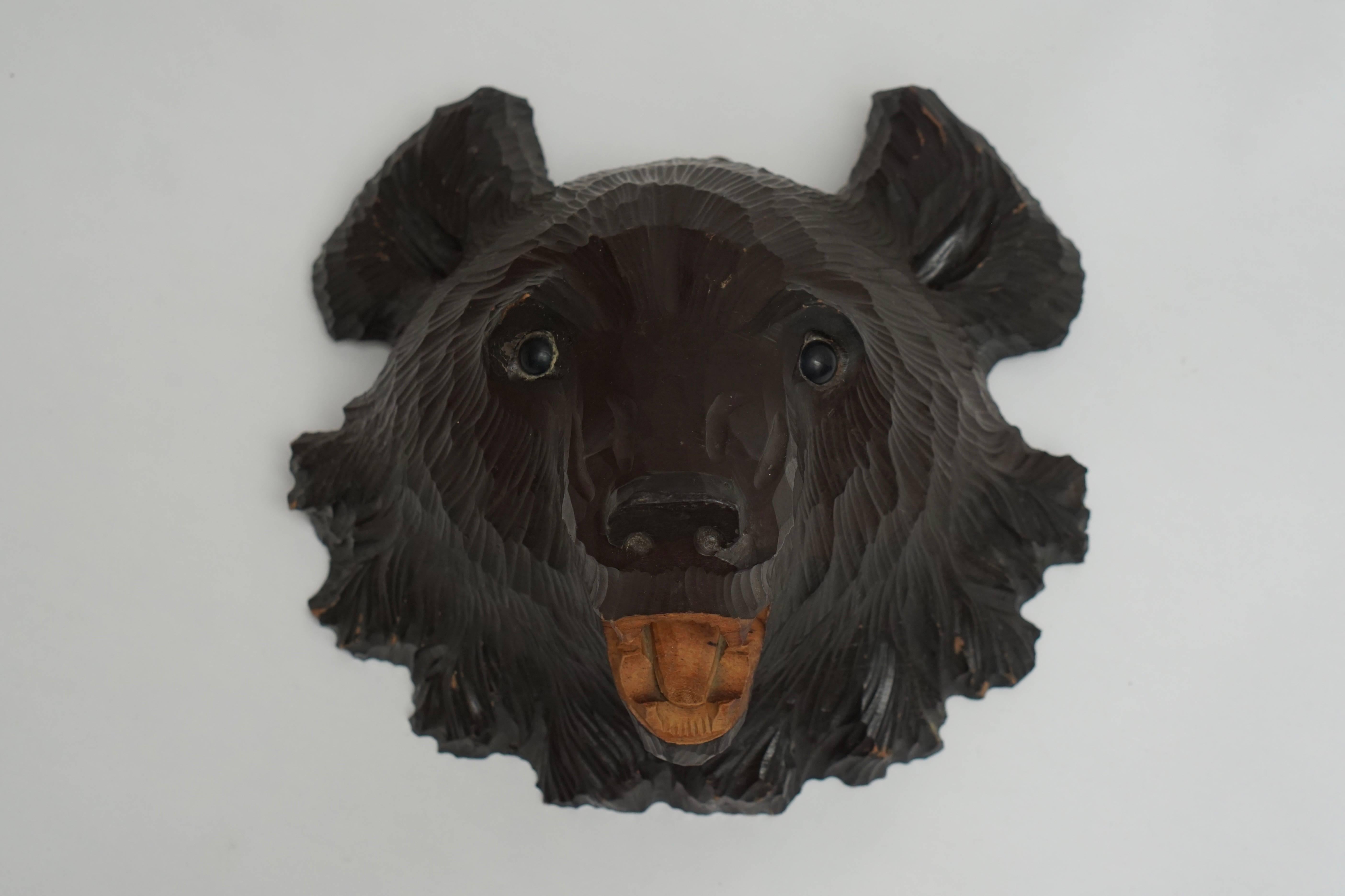 Japanese Hand-Carved Wooden Black Forest Bear