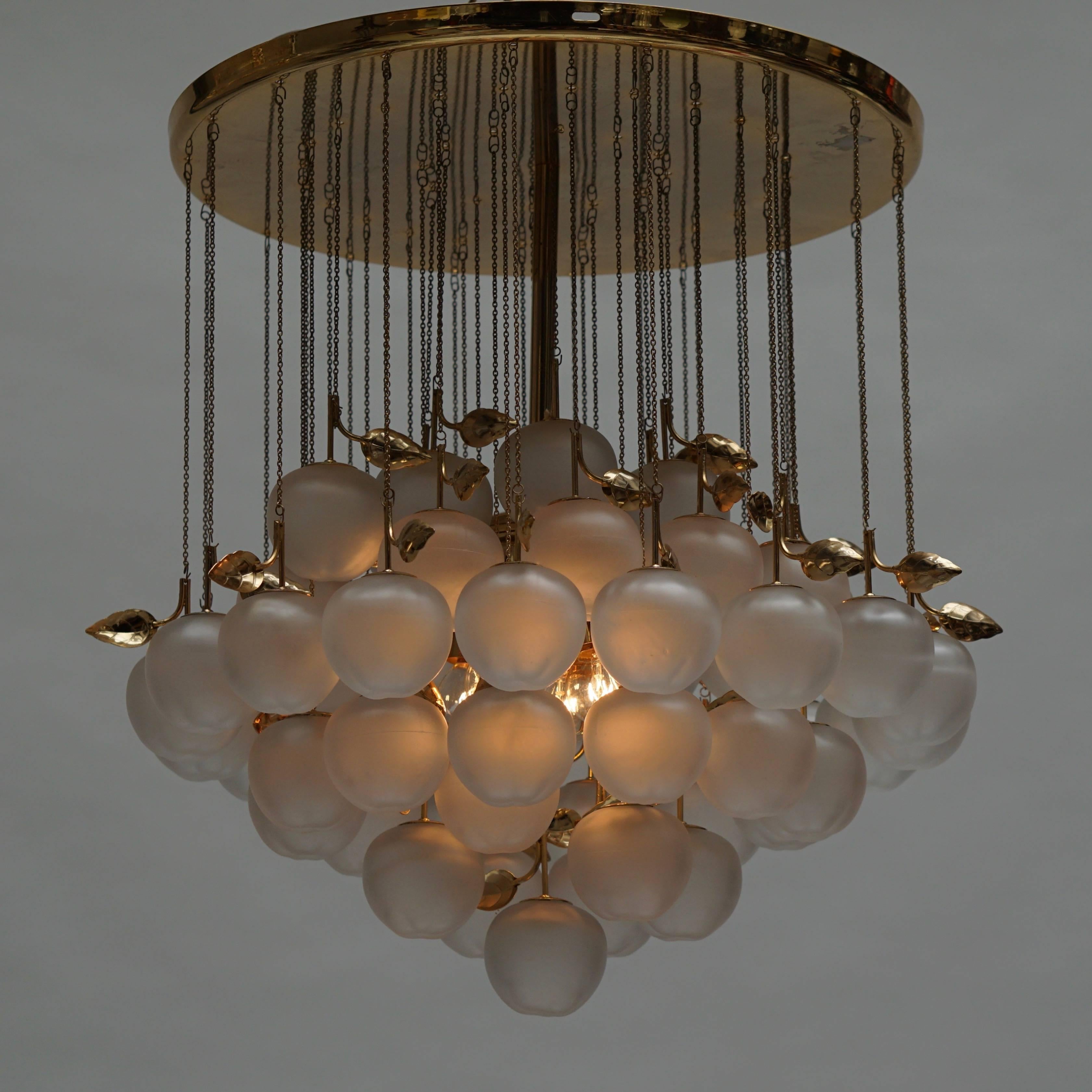 Glass and Brass Chandelier 1