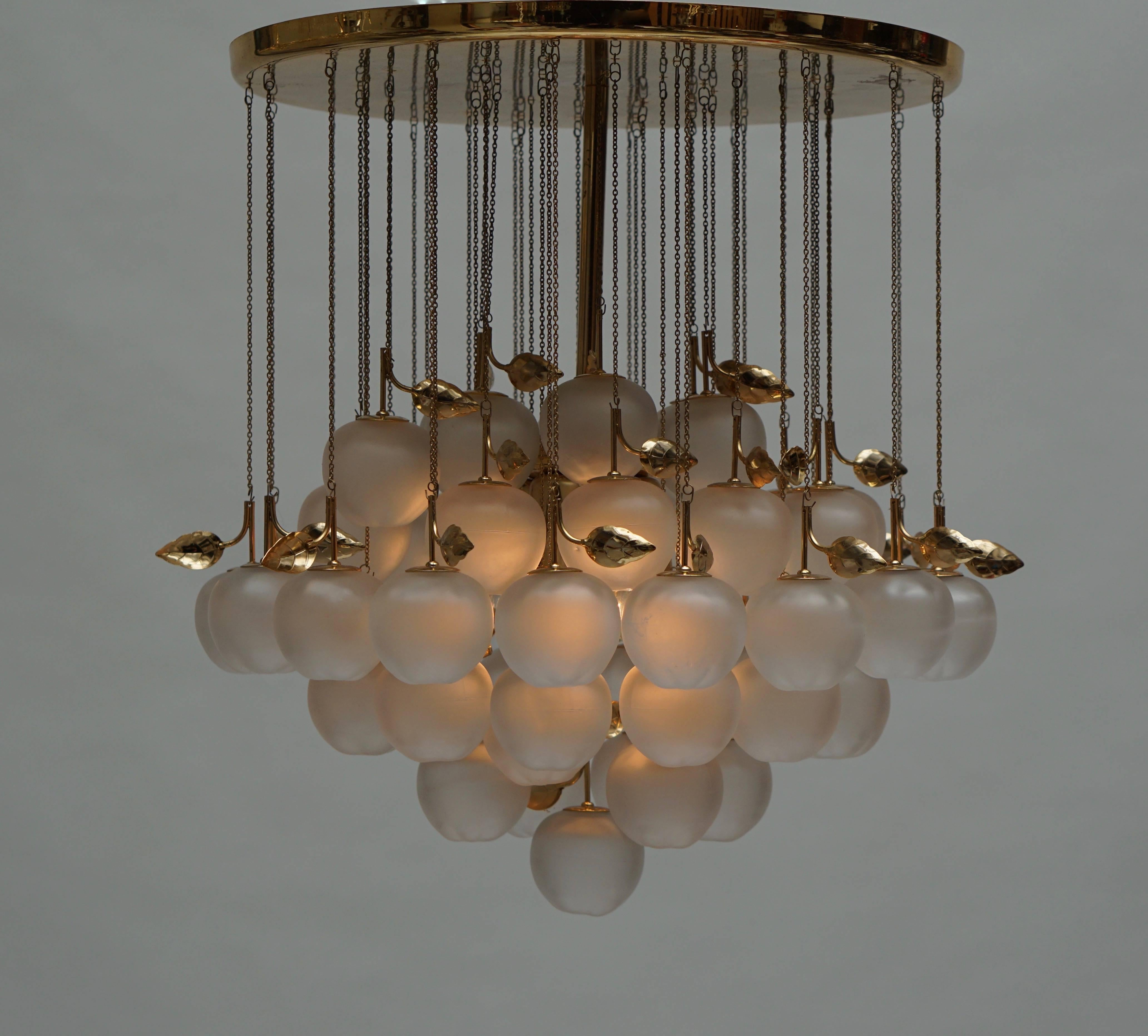 Glass and Brass Chandelier 2