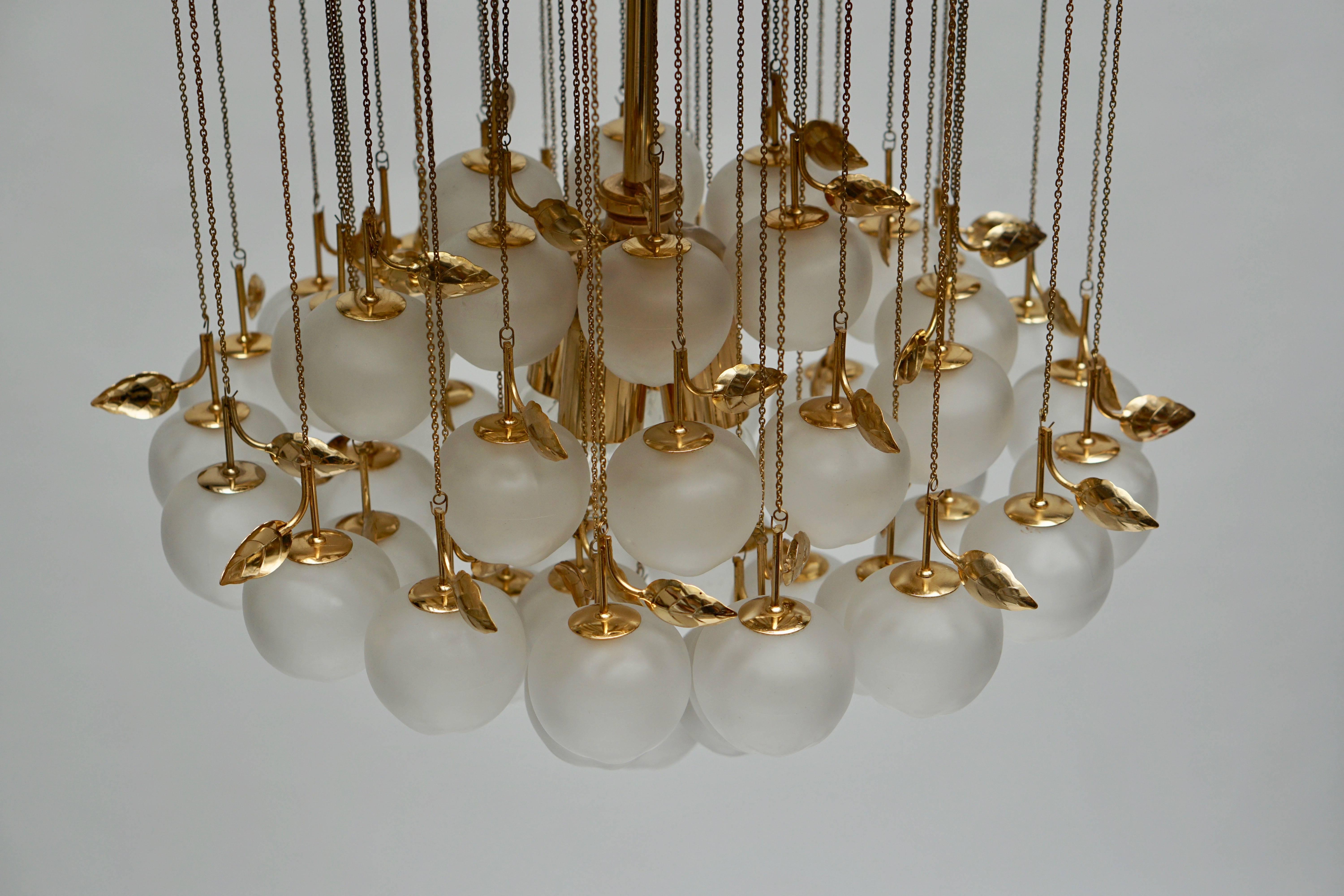 Glass and Brass Chandelier 3