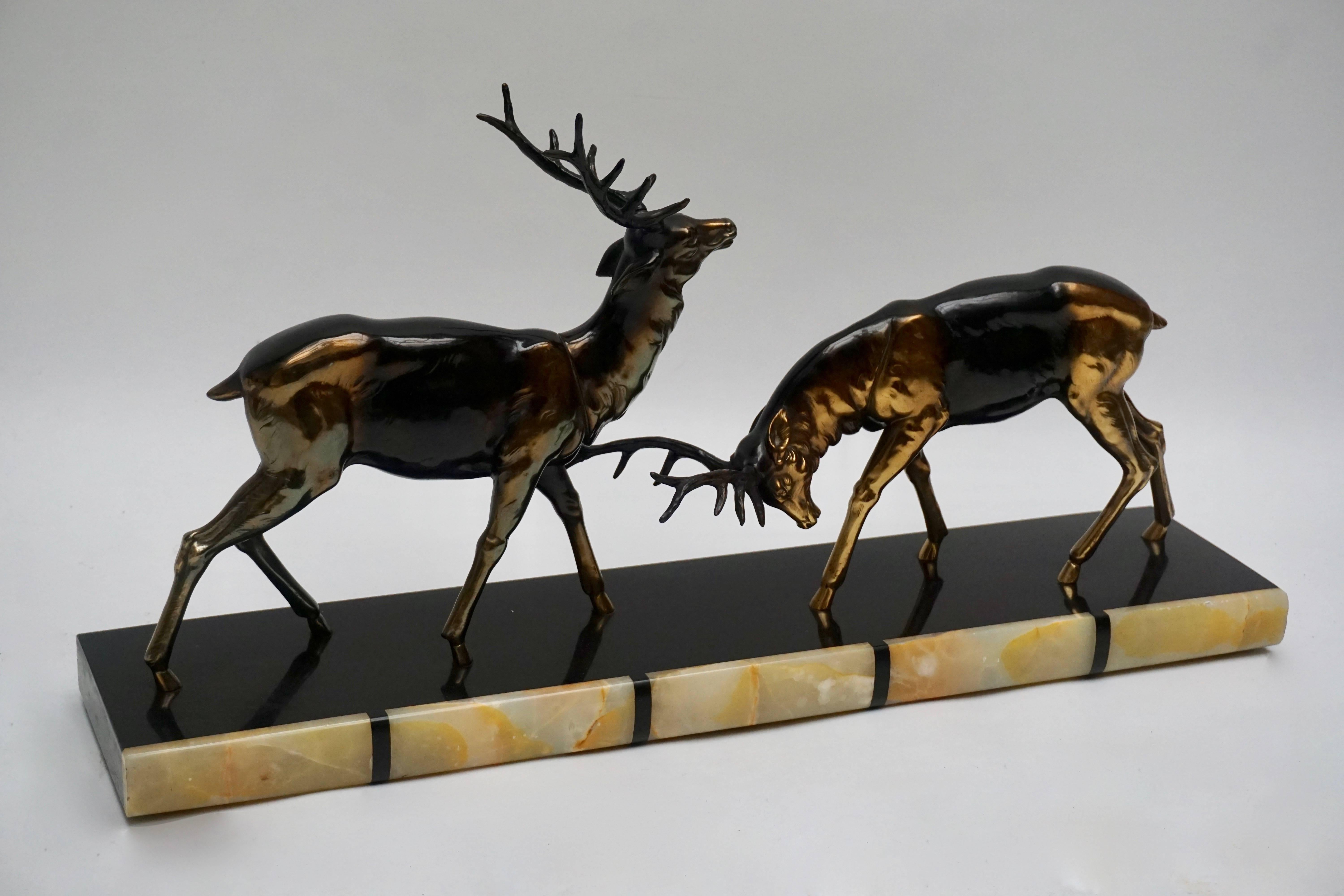 French Art Deco Deer Sculpture For Sale