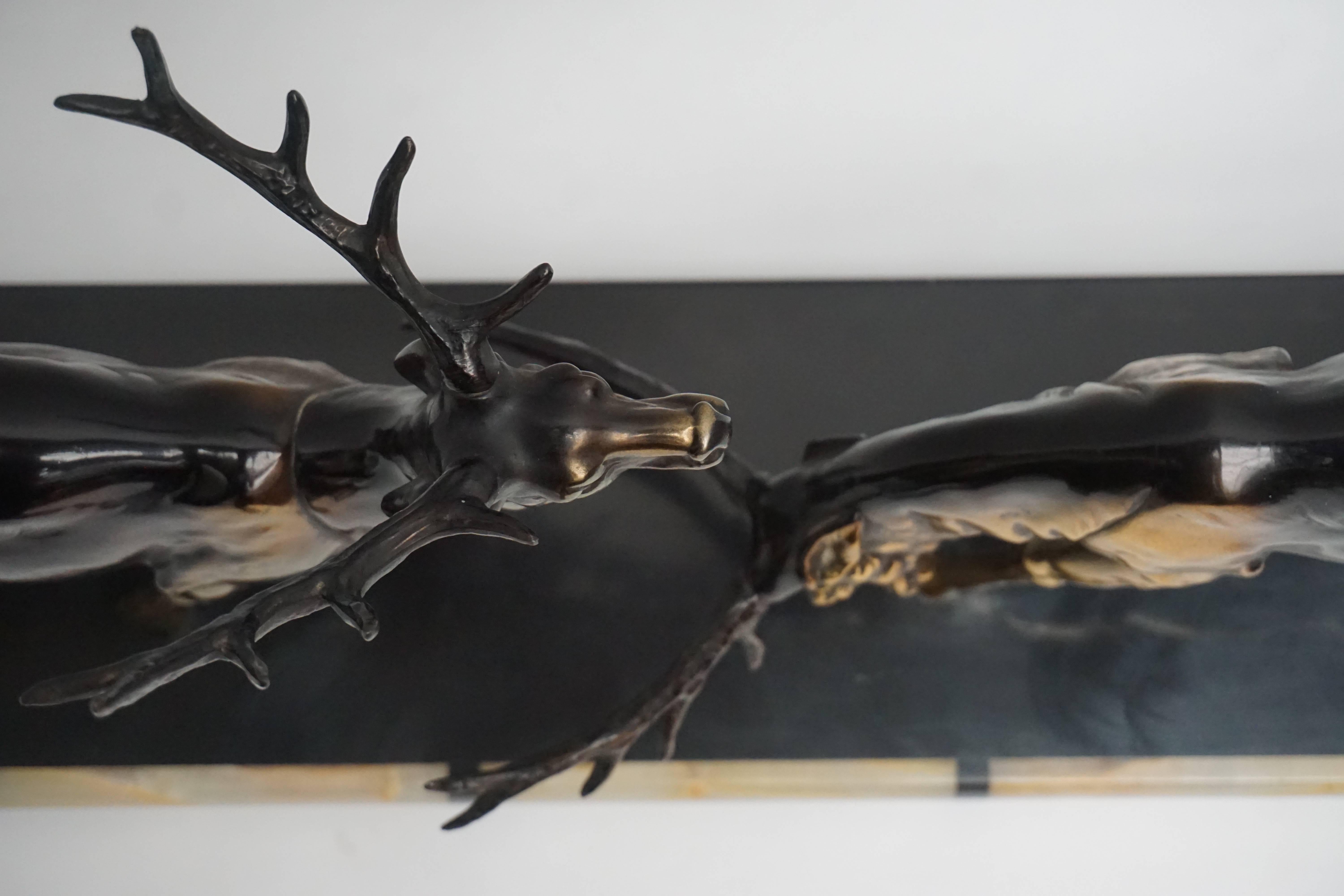 20th Century Art Deco Deer Sculpture For Sale