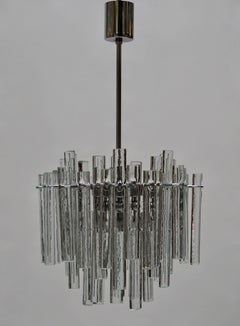 Gilt Metal Crystal Glass Chandelier by Kinkeldey
