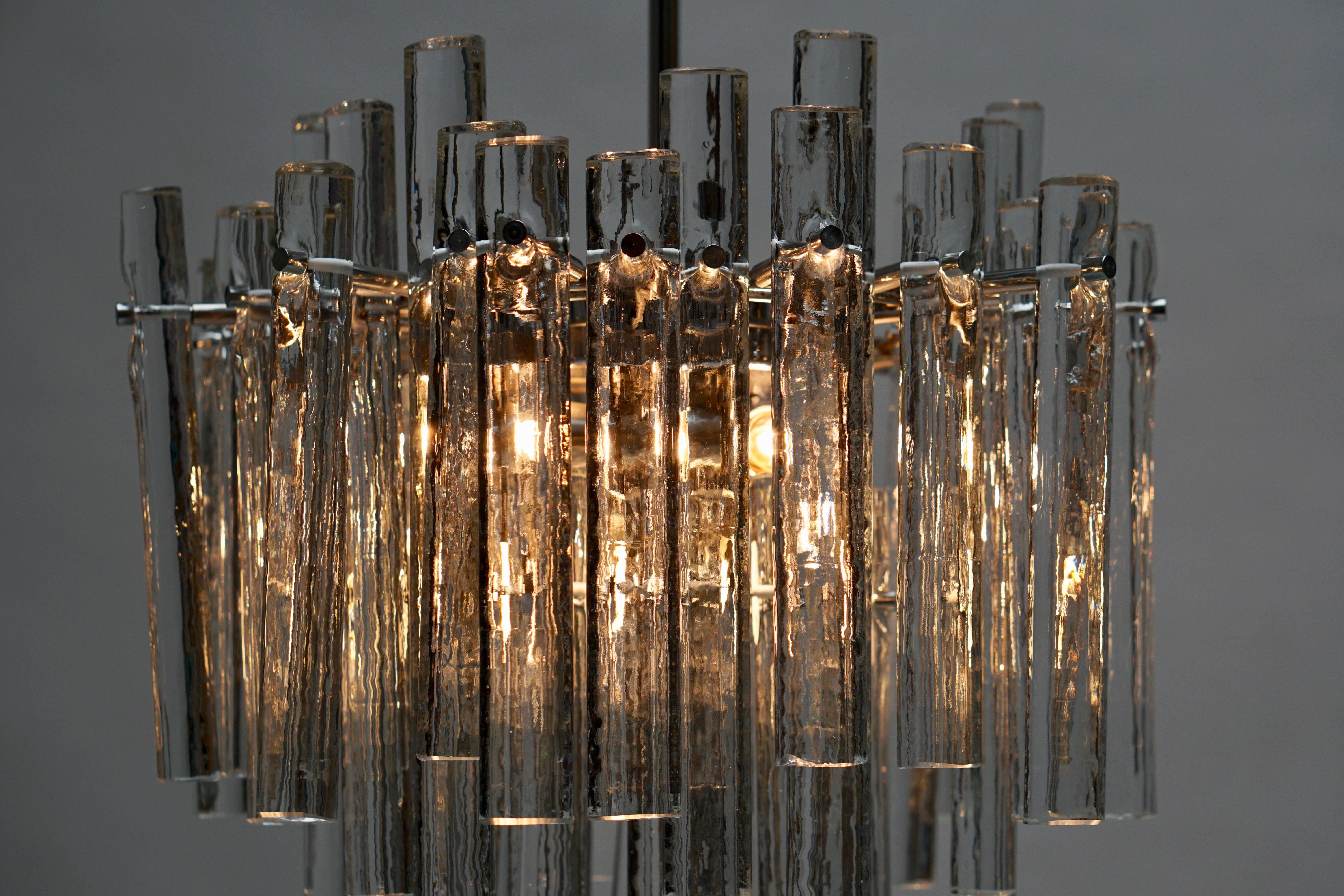 Gilt Metal Crystal Glass Chandelier by Kinkeldey For Sale 2