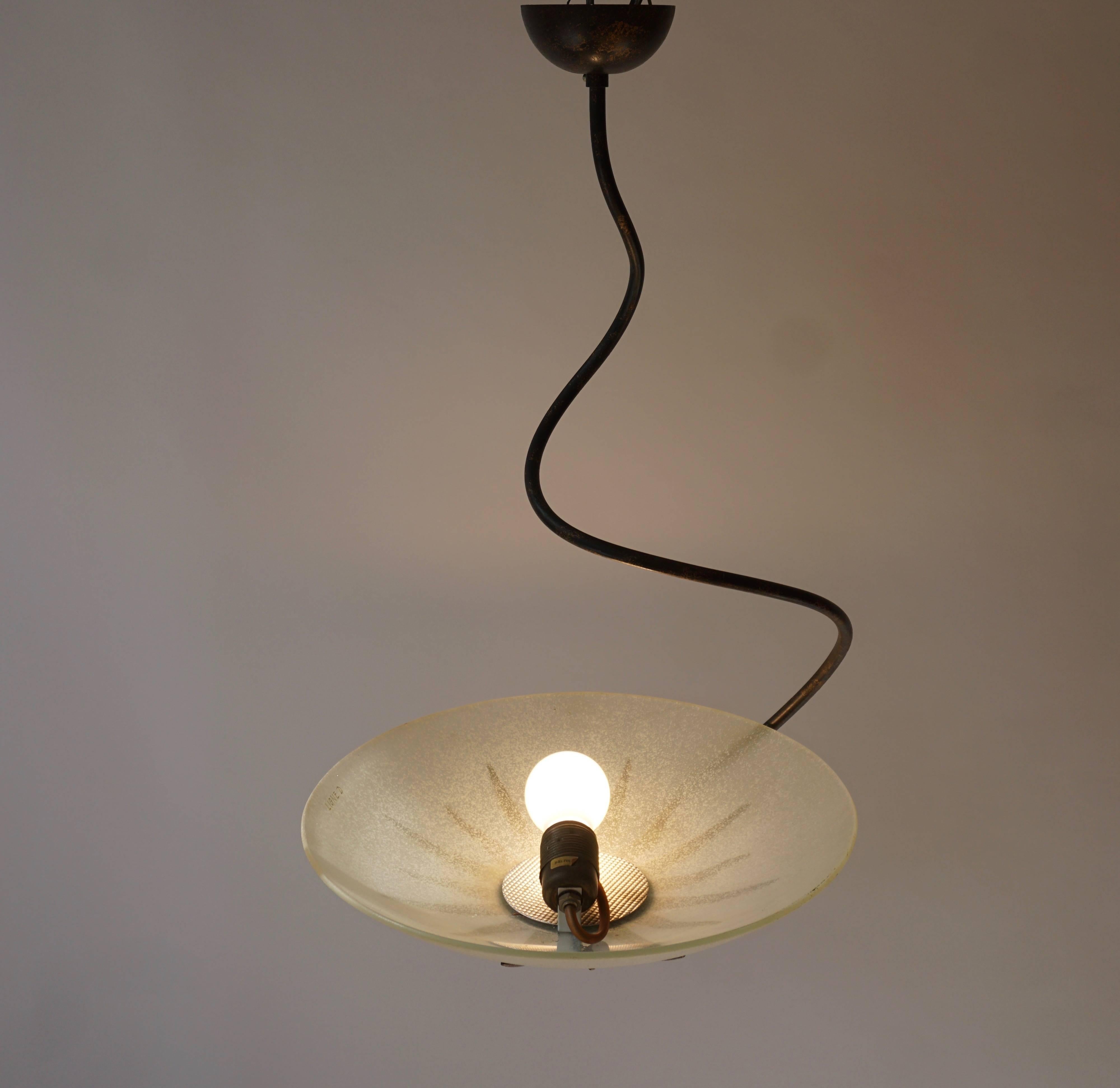 Two Glass Pendant Lights In Excellent Condition In Antwerp, BE