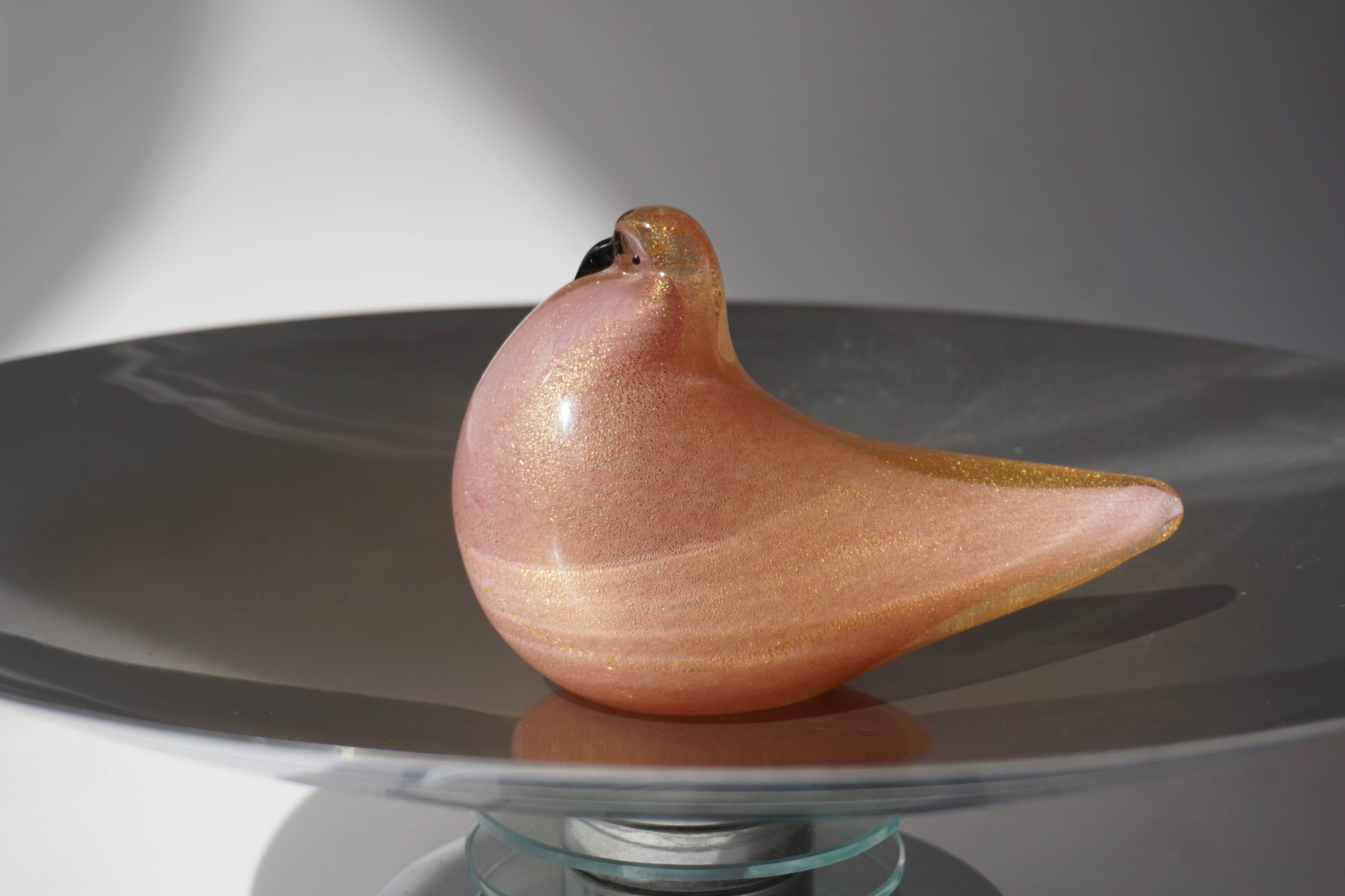 20th Century  Italian Murano Glass Dove Signed by Barovier and Toso For Sale