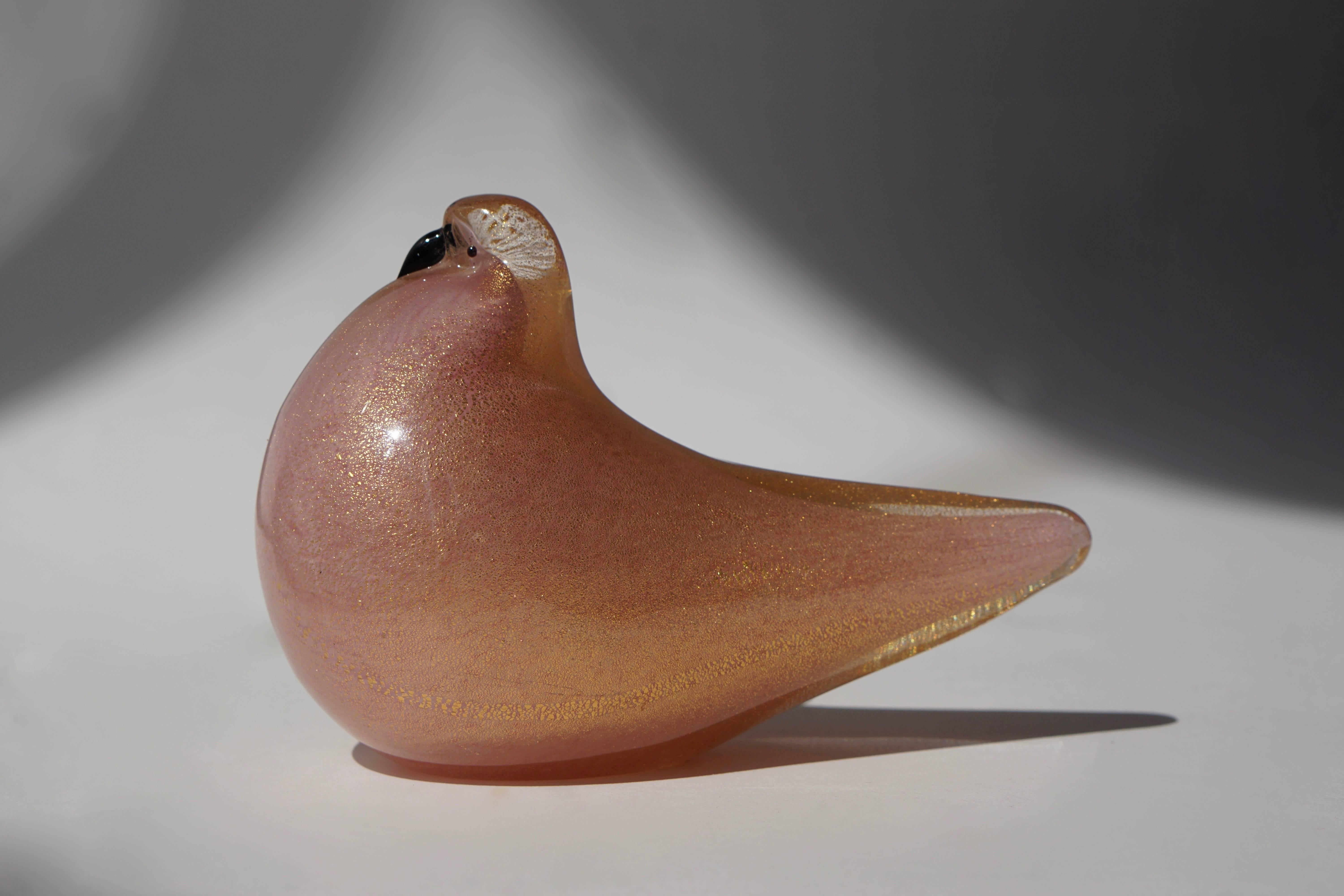  Italian Murano Glass Dove Signed by Barovier and Toso For Sale 2