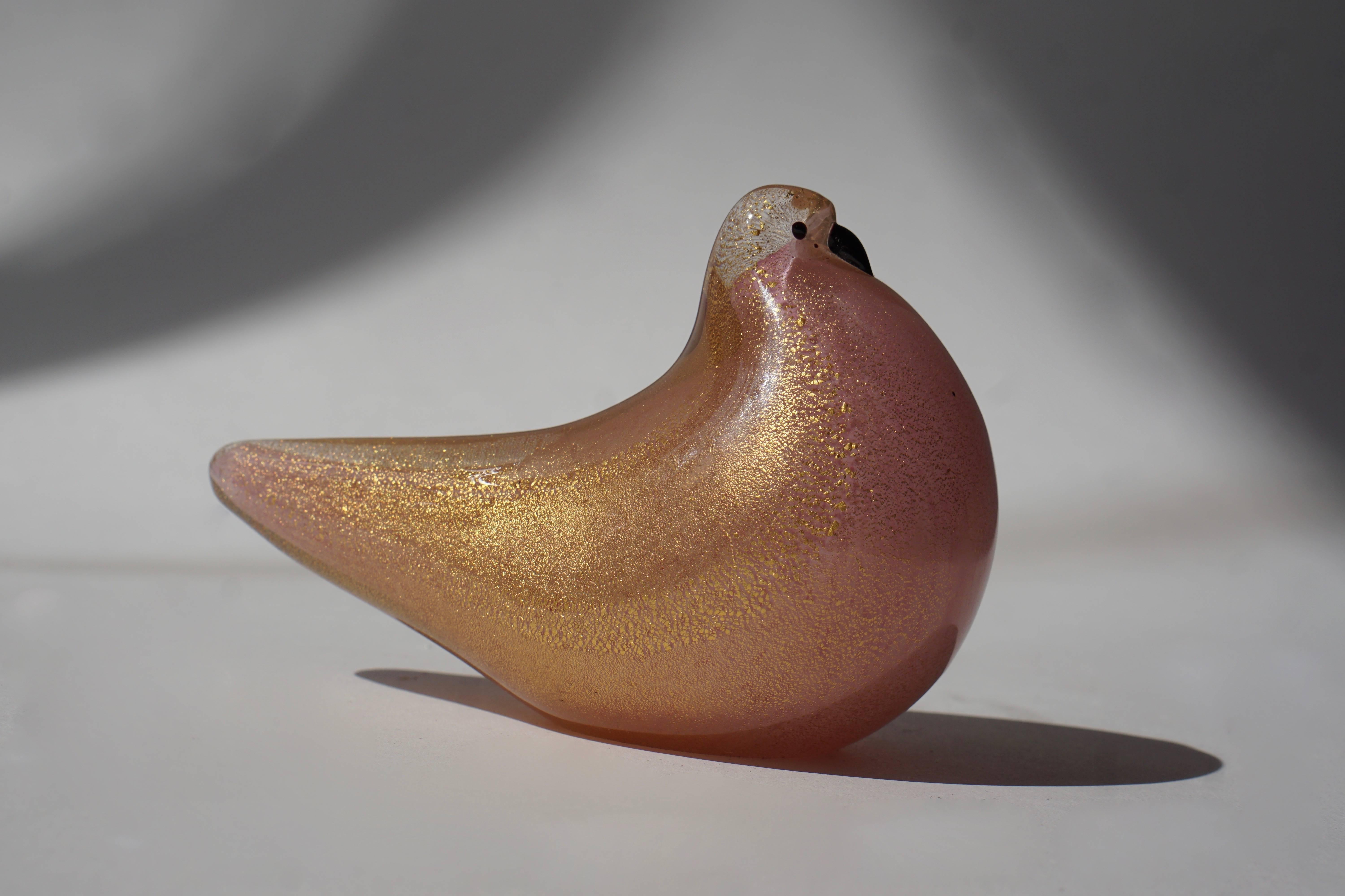  Italian Murano Glass Dove Signed by Barovier and Toso For Sale 4