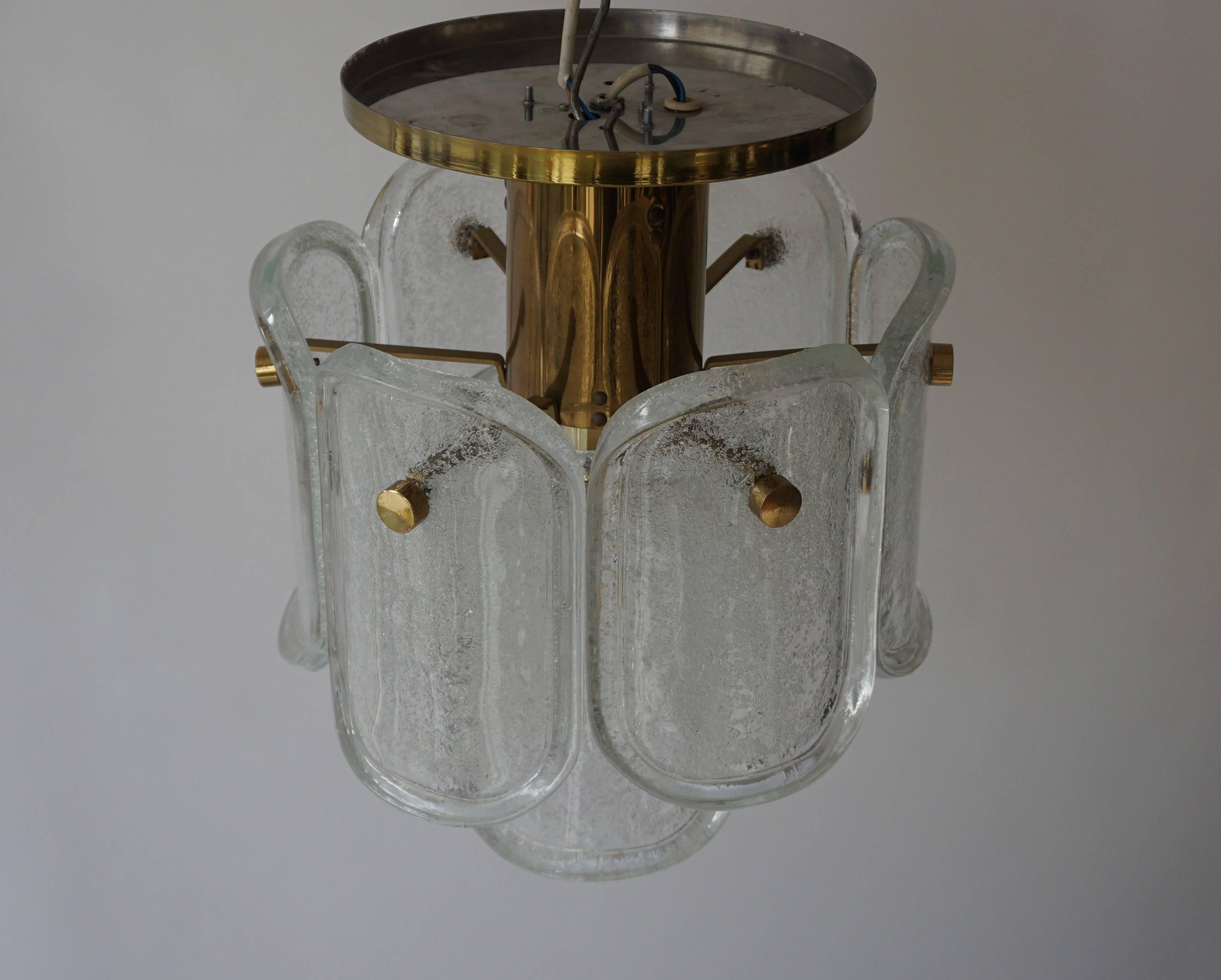 Kalmar Flush Mount or Pendant Lights 'Palazzo', Gilt Brass and Glass, 1970 For Sale 3