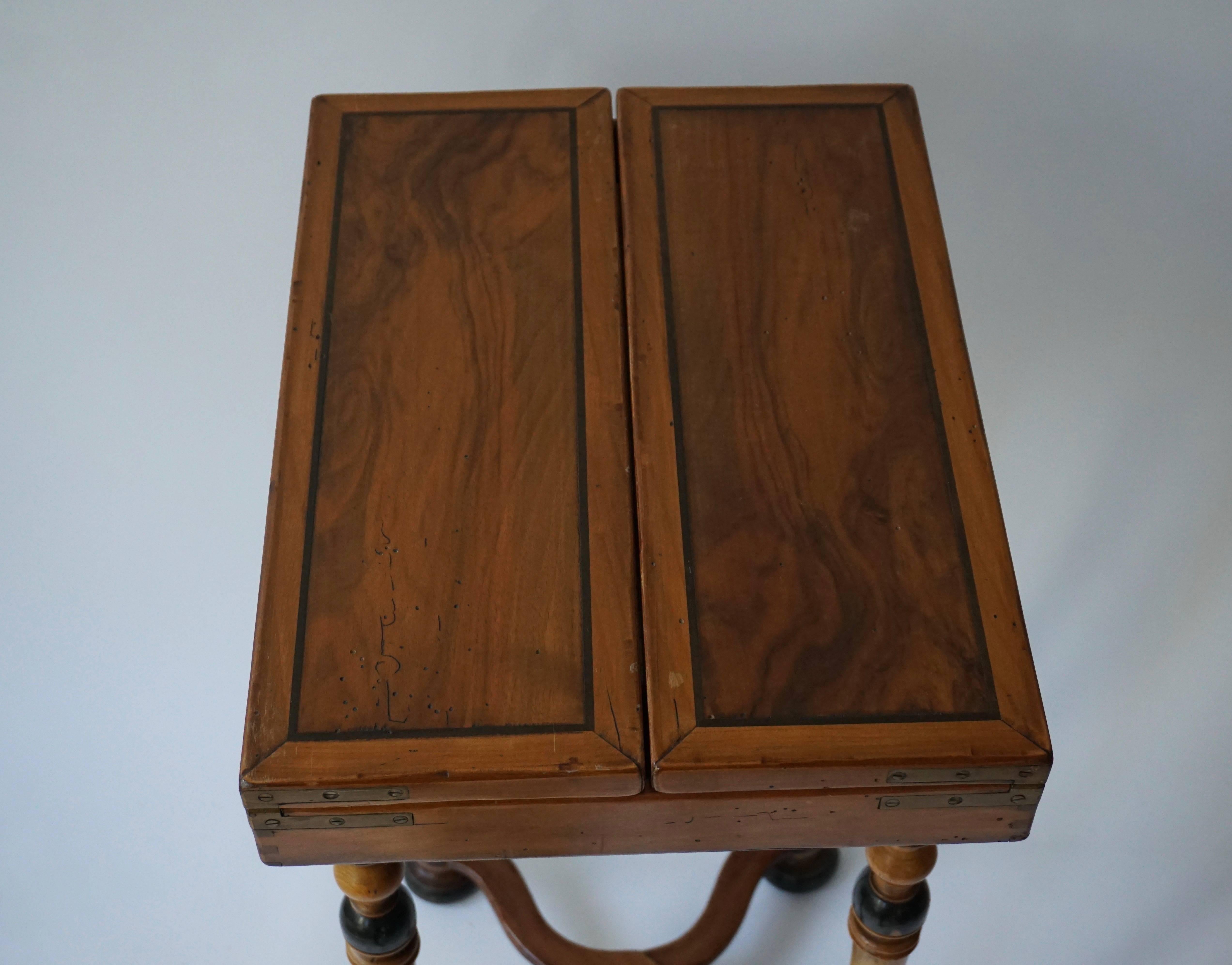 Belgian Antique Chess Board Games Table, circa 1880