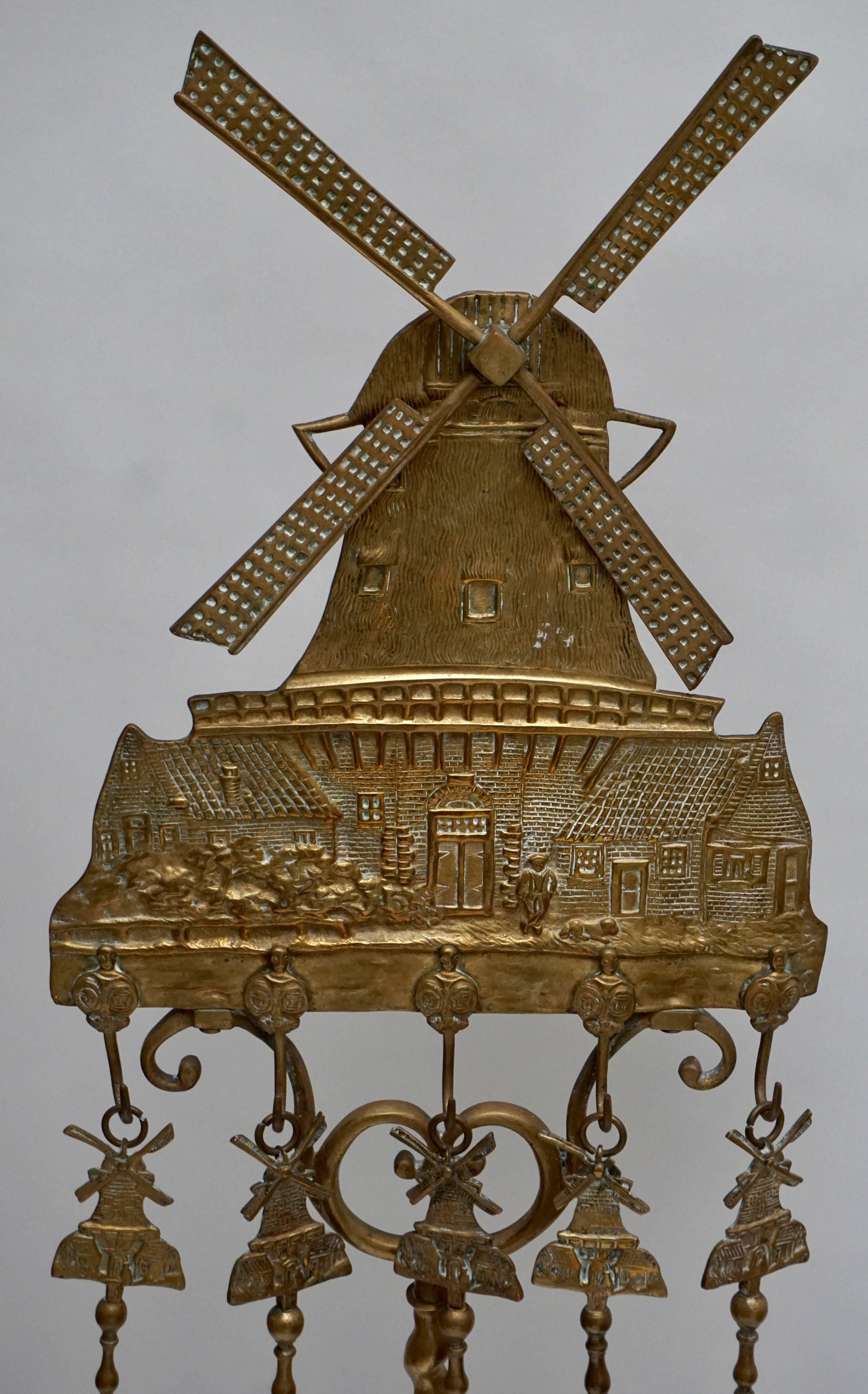 Brass Fireplace Tools with Windmills 2