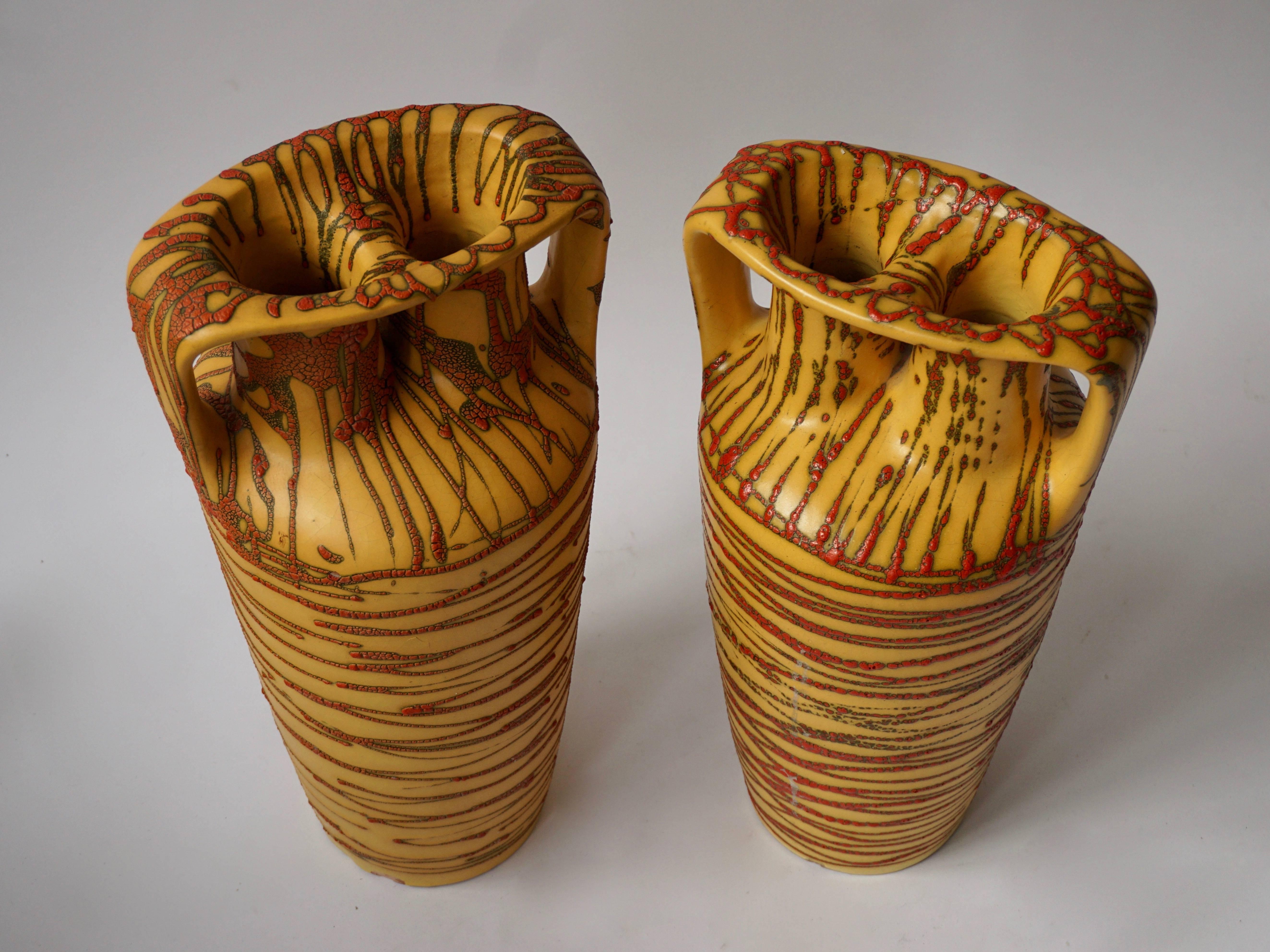 Pair of Ceramic Vases For Sale 1