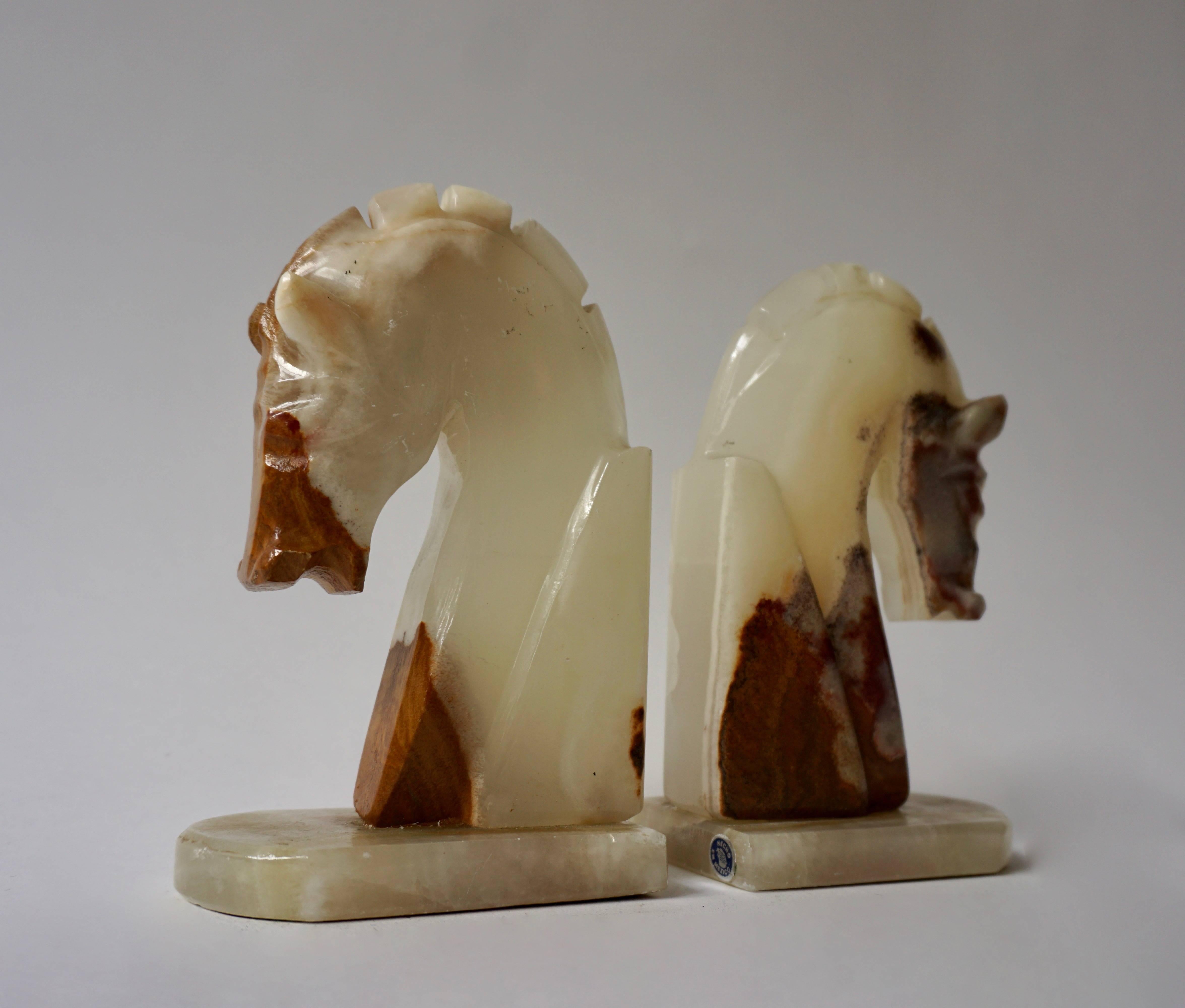 onyx horse head bookends
