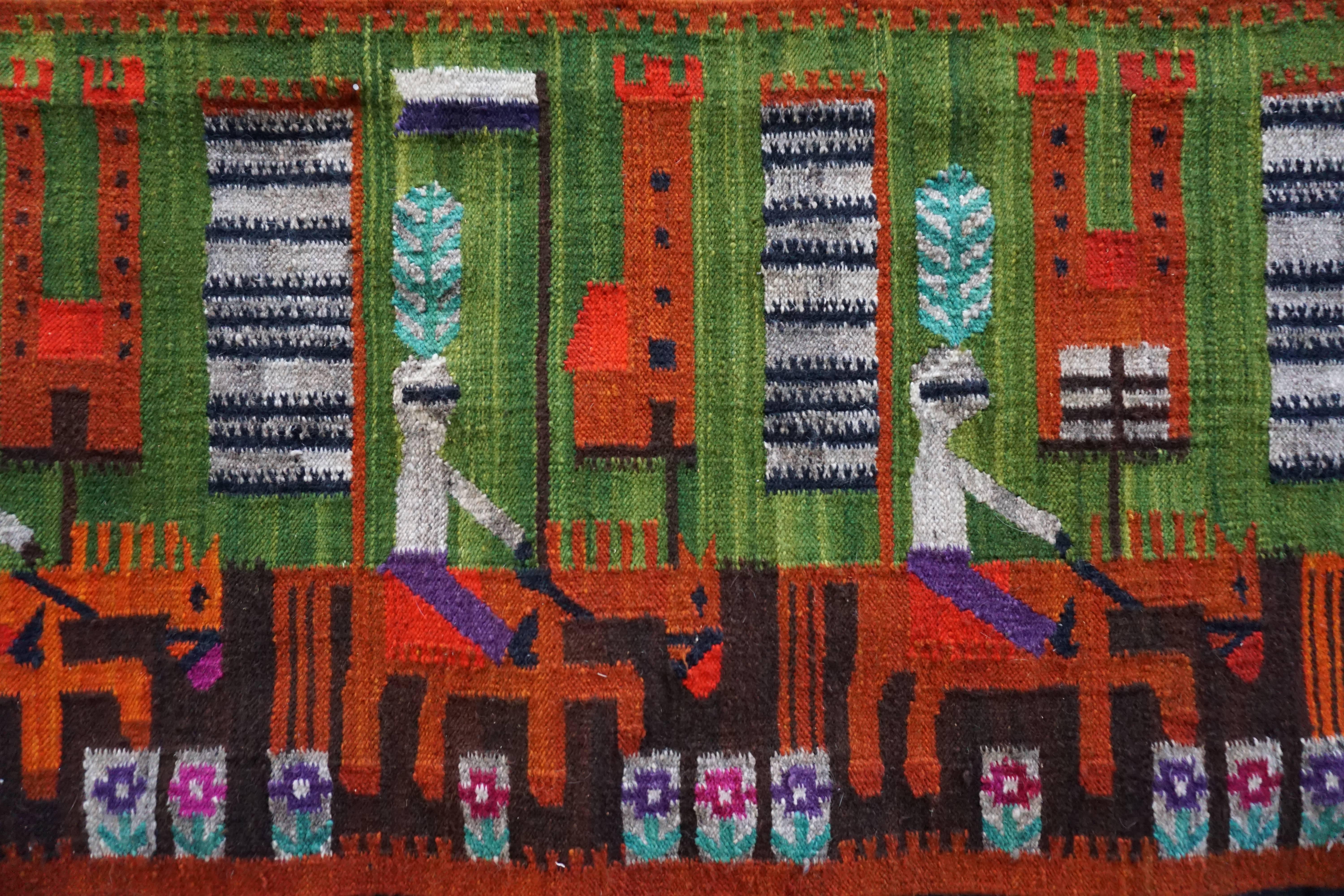 Handwoven tapestry by Polish Artist,
circa 1955.