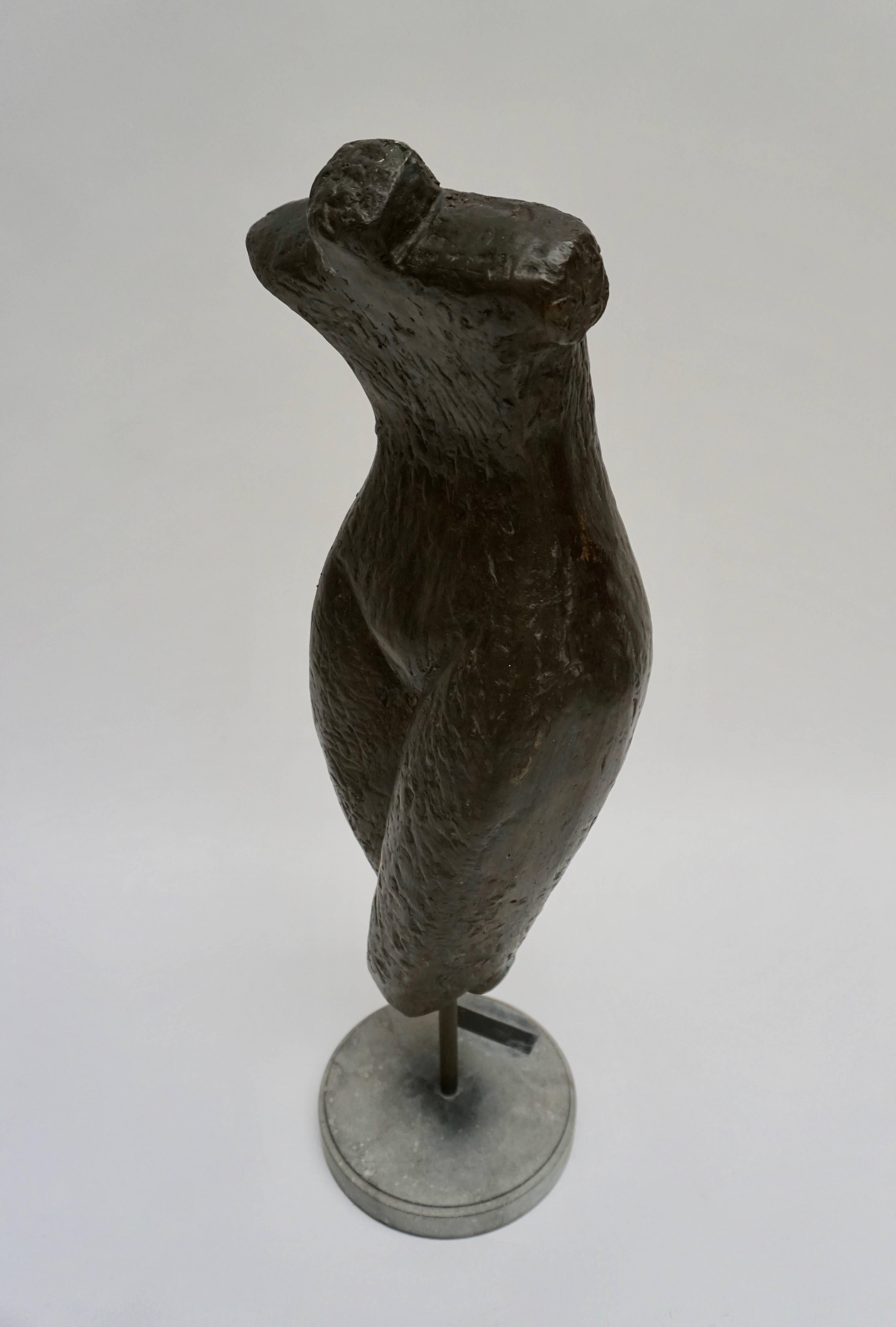 Bronzed Modernist Nude Woman Sculpture