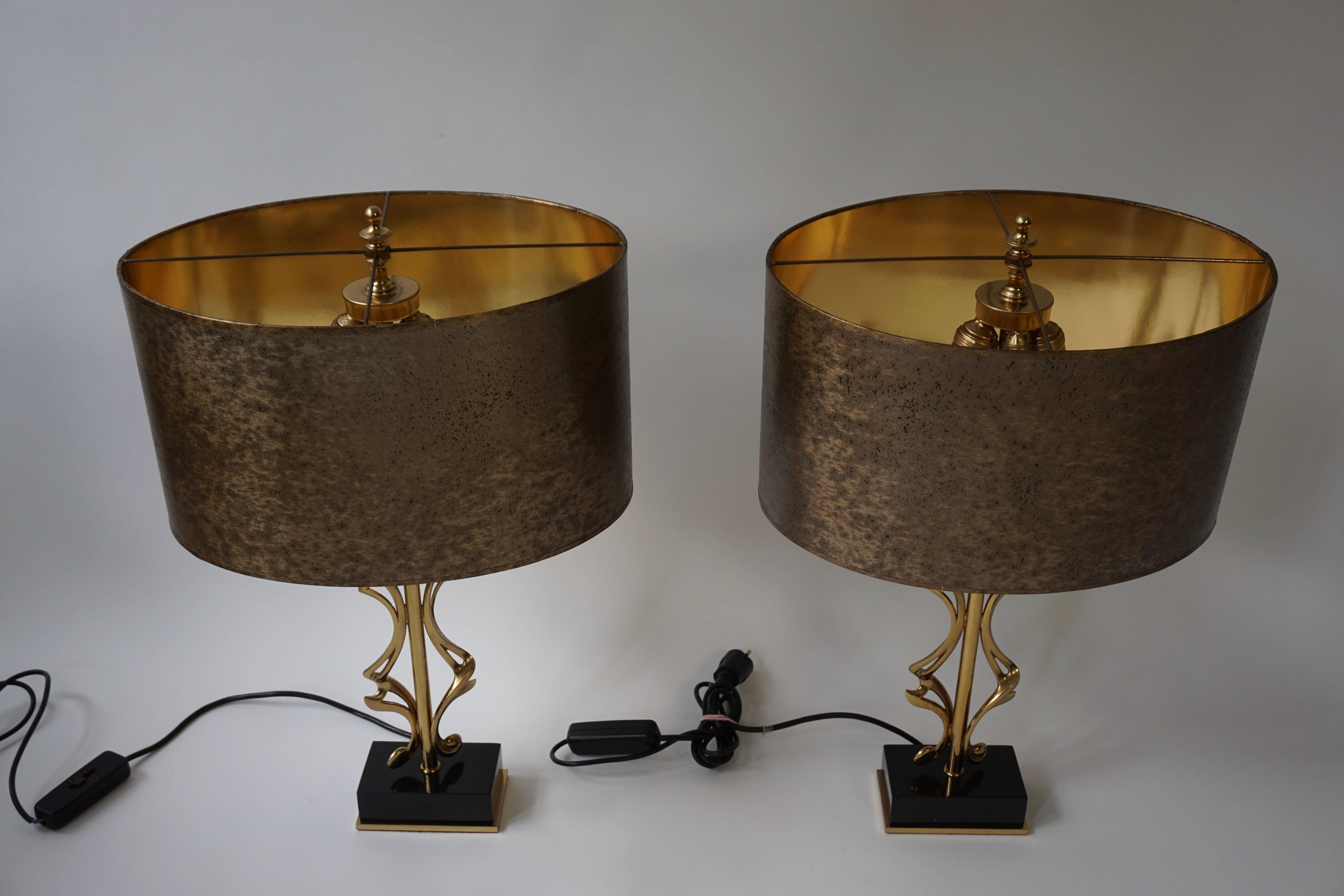 Two Brass Table Lamps For Sale 2