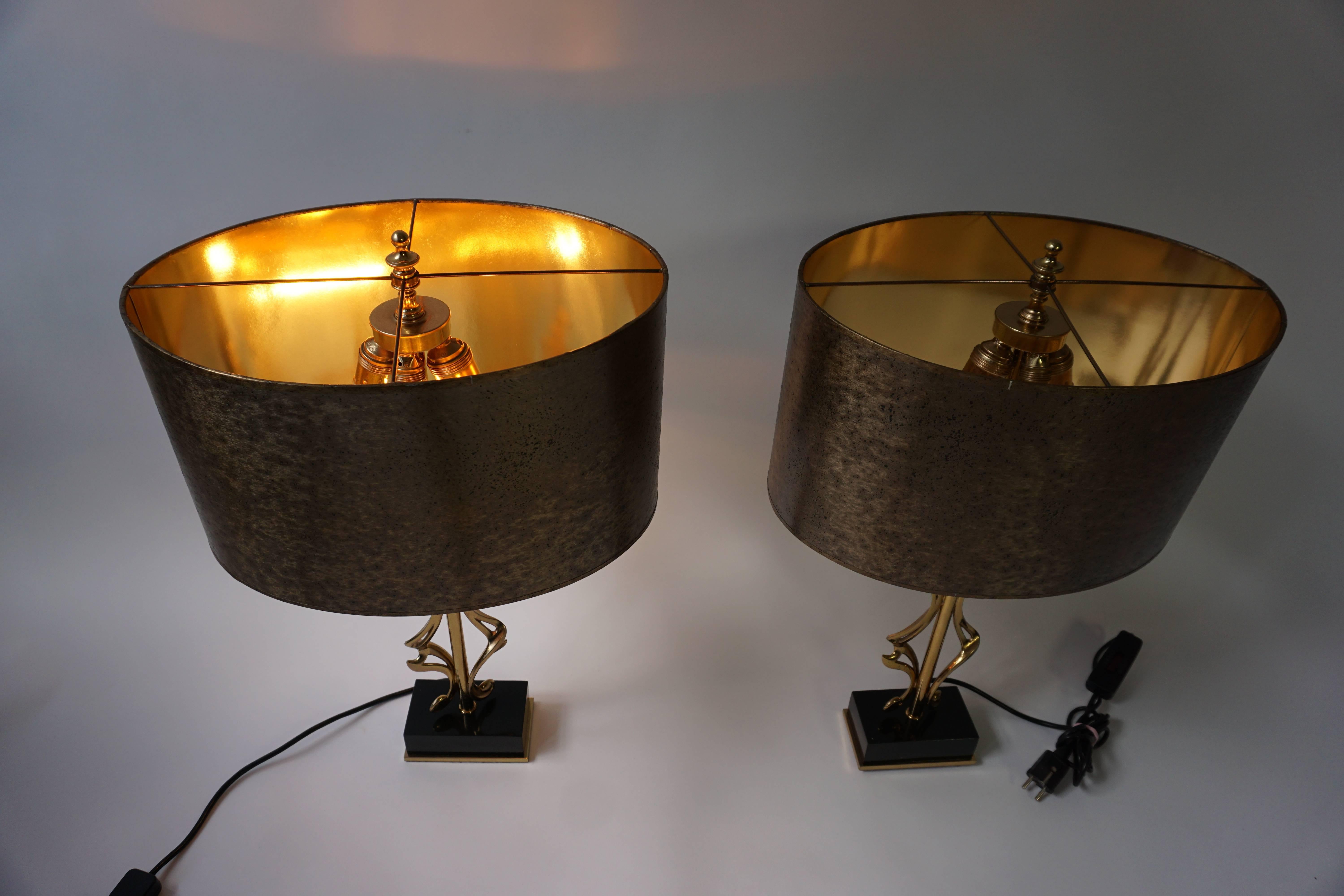 Two Brass Table Lamps For Sale 4