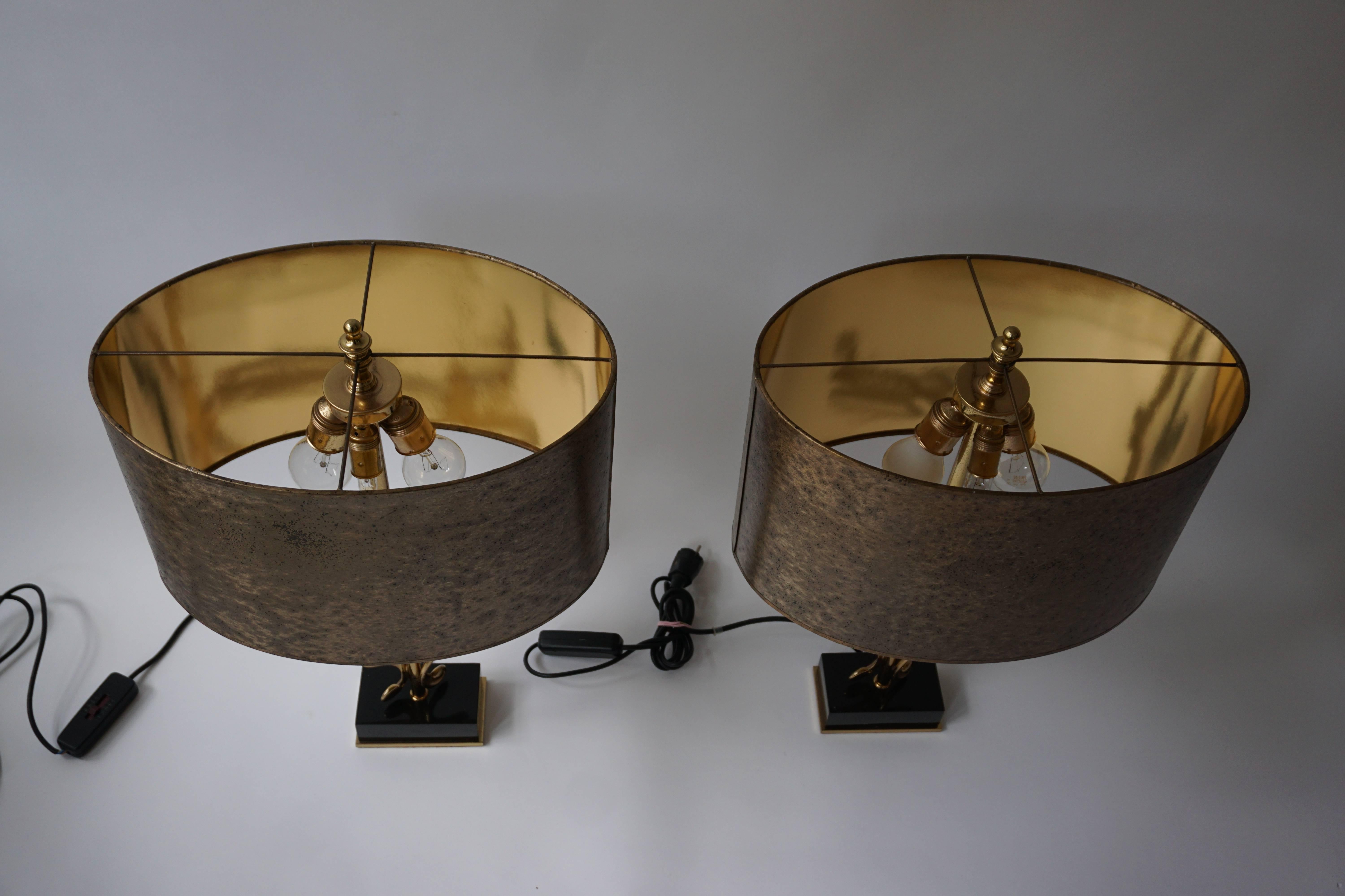 Two Brass Table Lamps For Sale 1