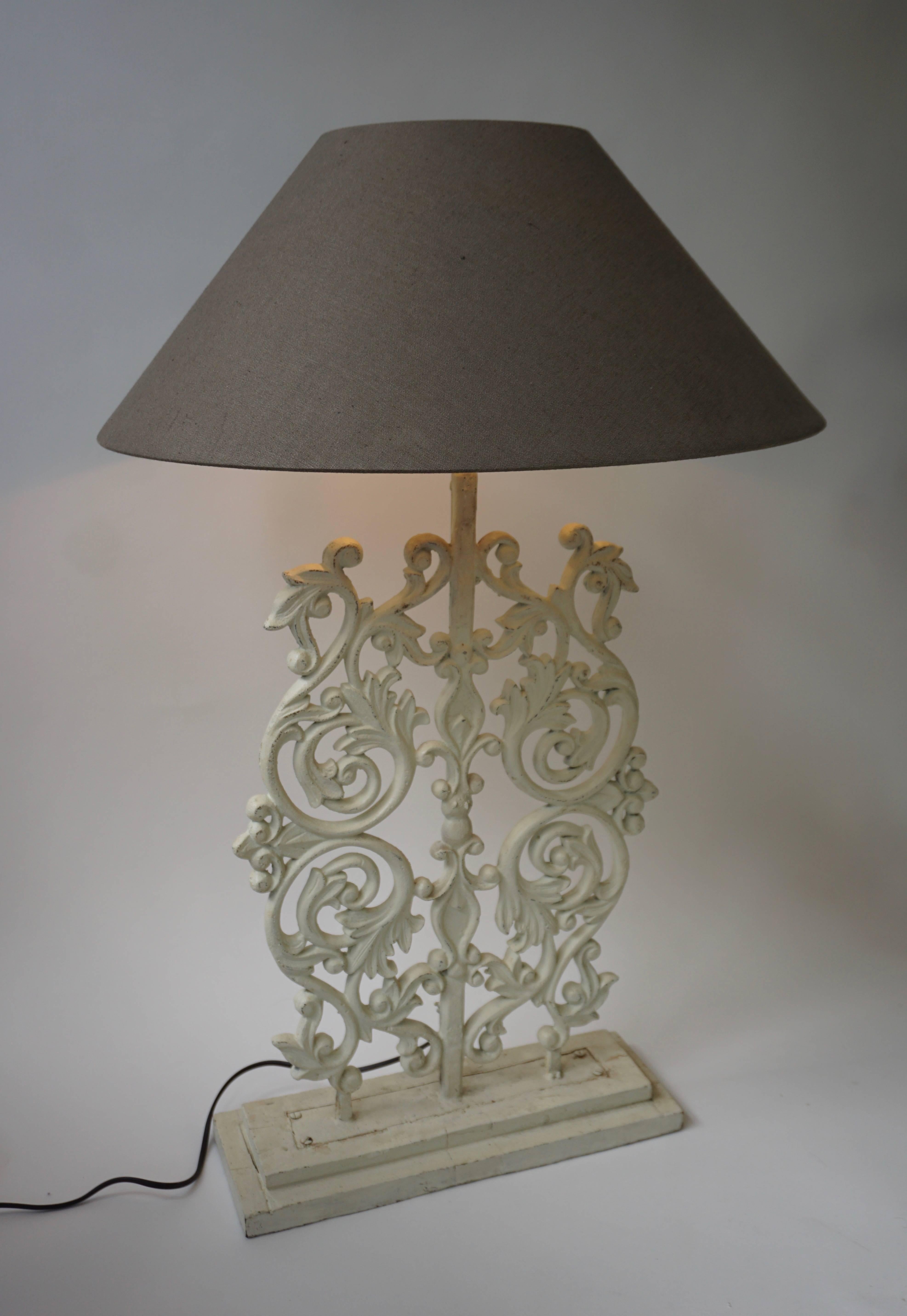 Mid-Century Modern Two Cast Iron Painted Table Lamps For Sale