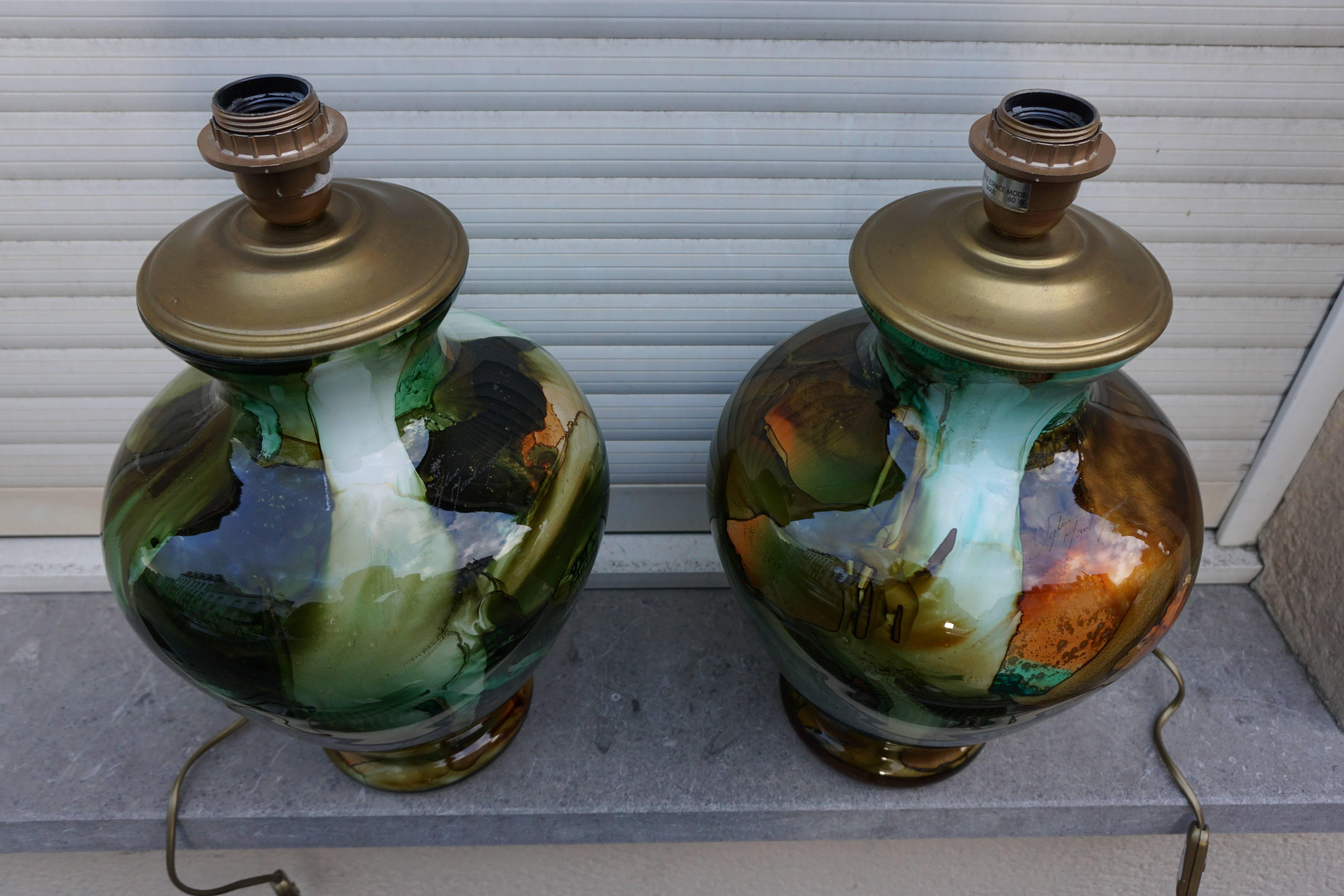 Set of Two Glass Table Lamps 2