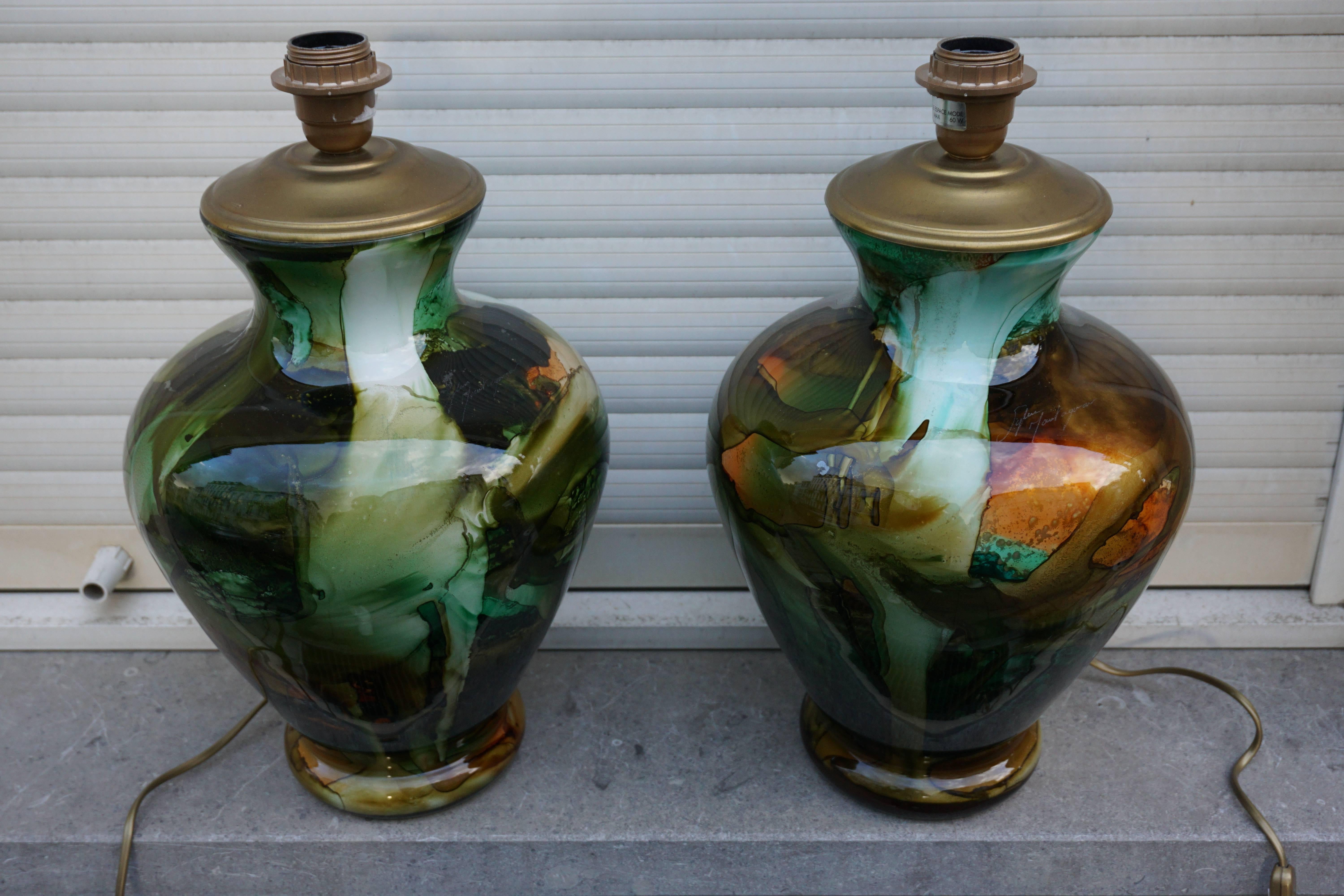 Set of Two Glass Table Lamps 3