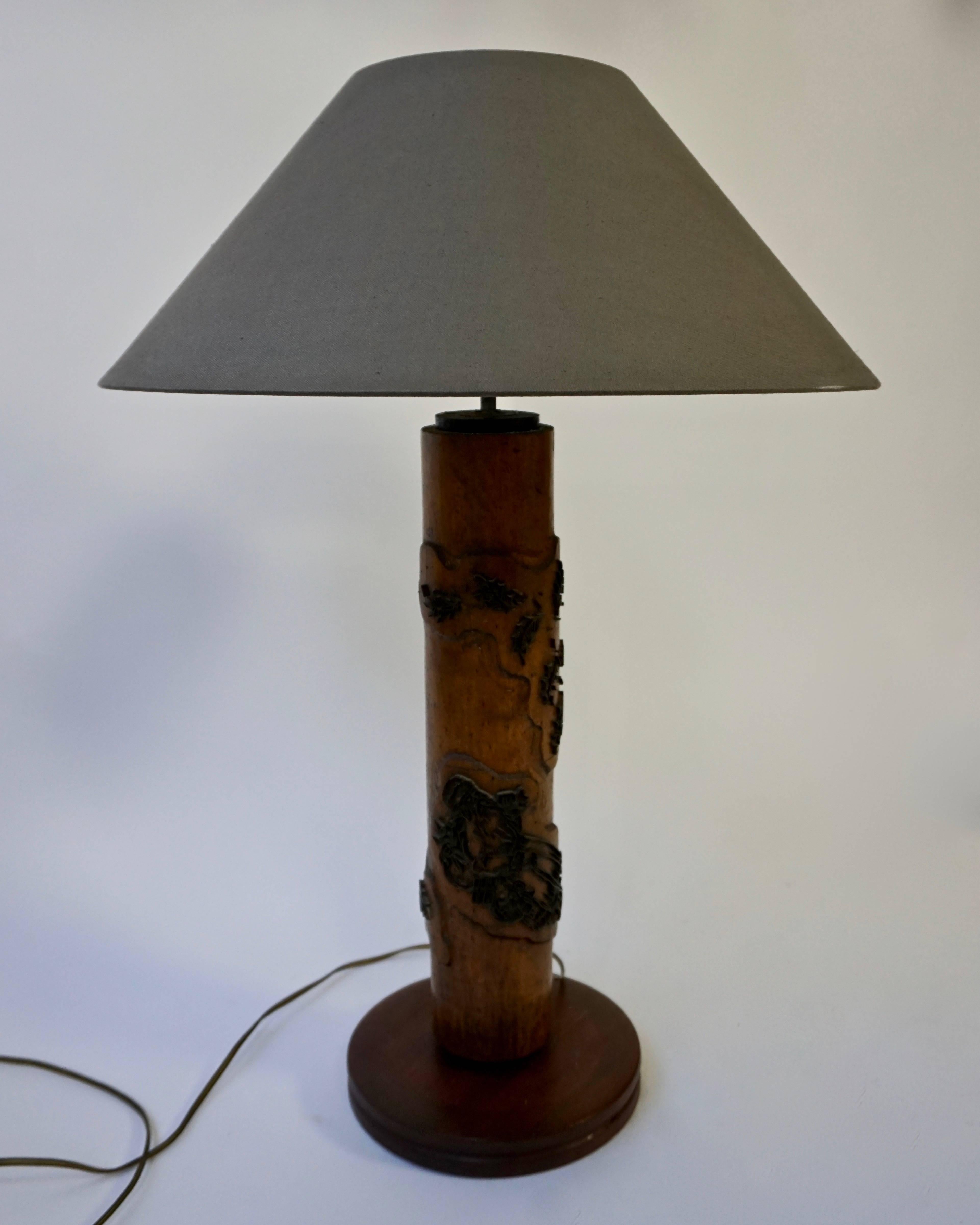 Table lamp.
Measures: Height with shade 80 cm.
Diameter shade 56 cm.
Height base with socket 64 cm.(Without socket 56 cm)
Diameter base 20 cm. 

Shade is not included in the price.
      