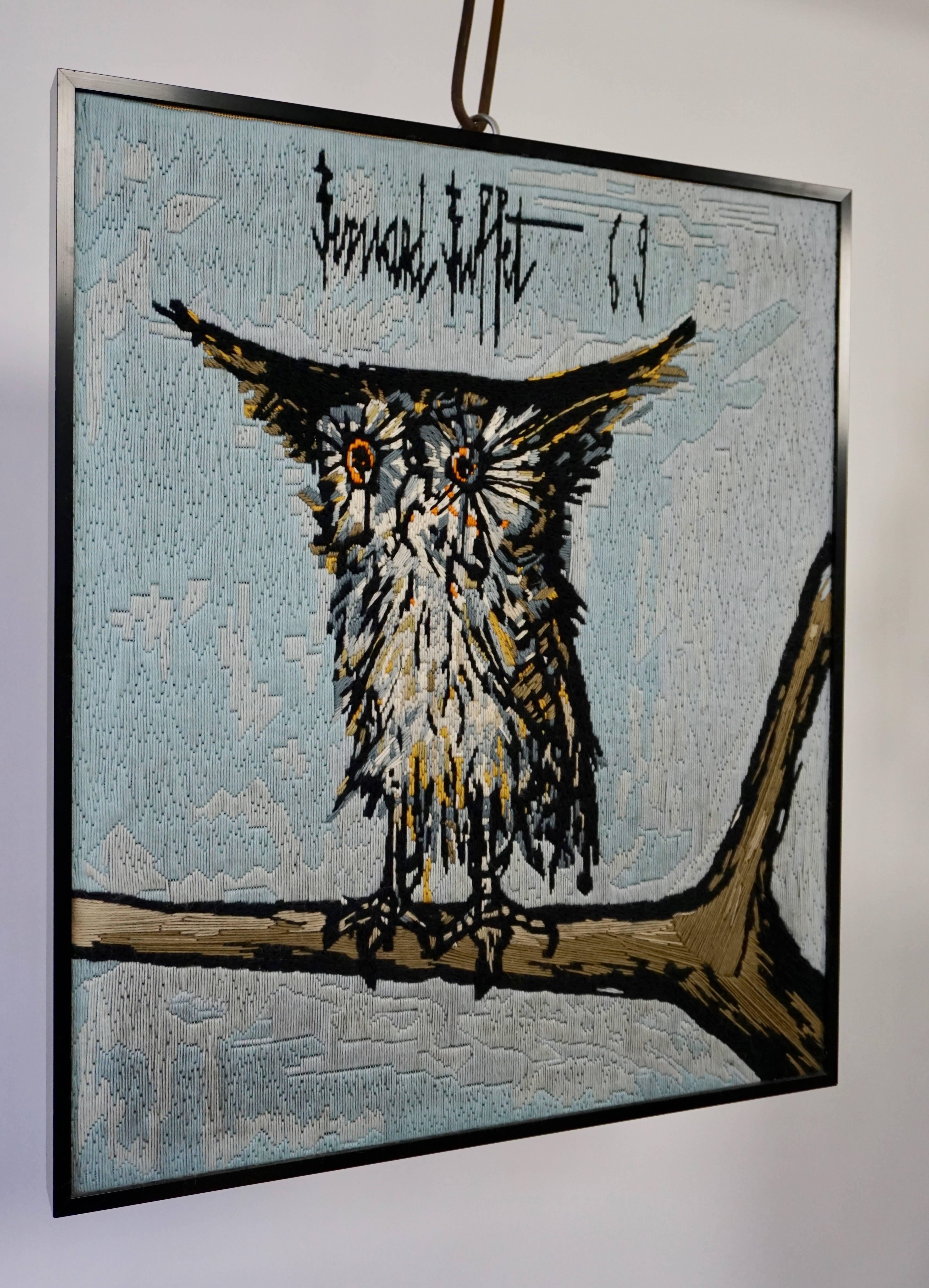Woven Bernard Buffet the Owl Tapestry, 1969
