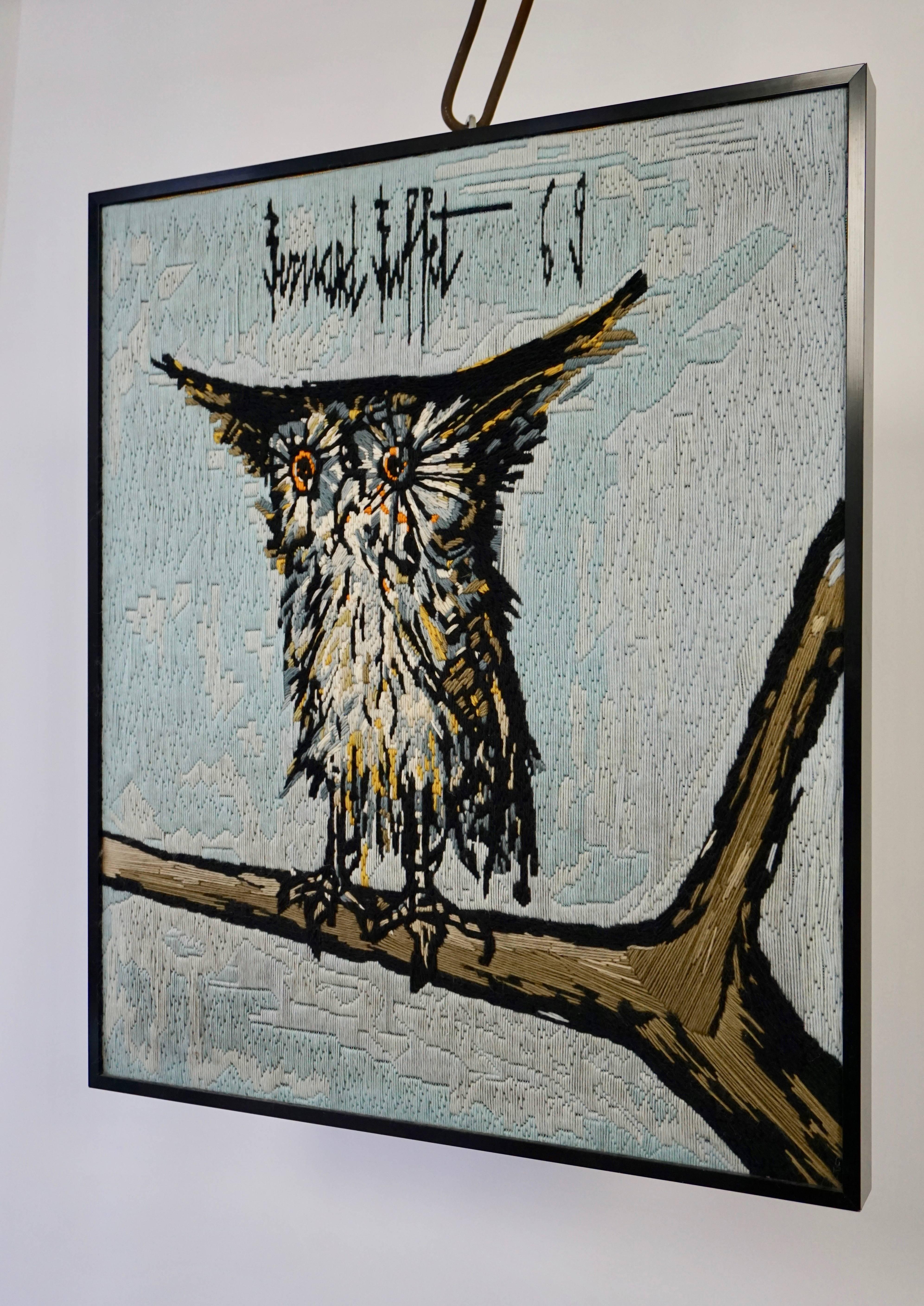 French Bernard Buffet the Owl Tapestry, 1969