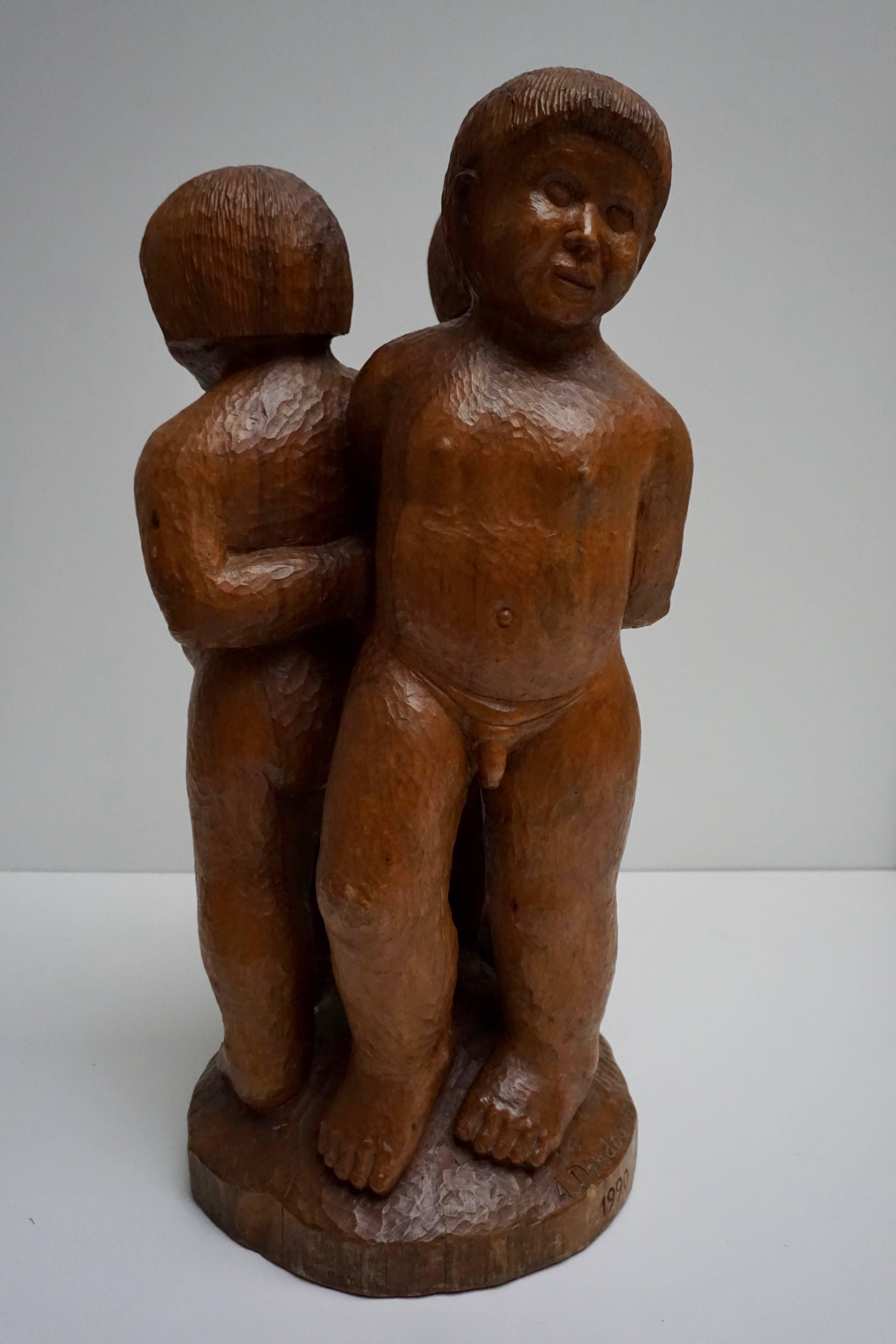 Sculpture in Wood of Three Young Nudes 1