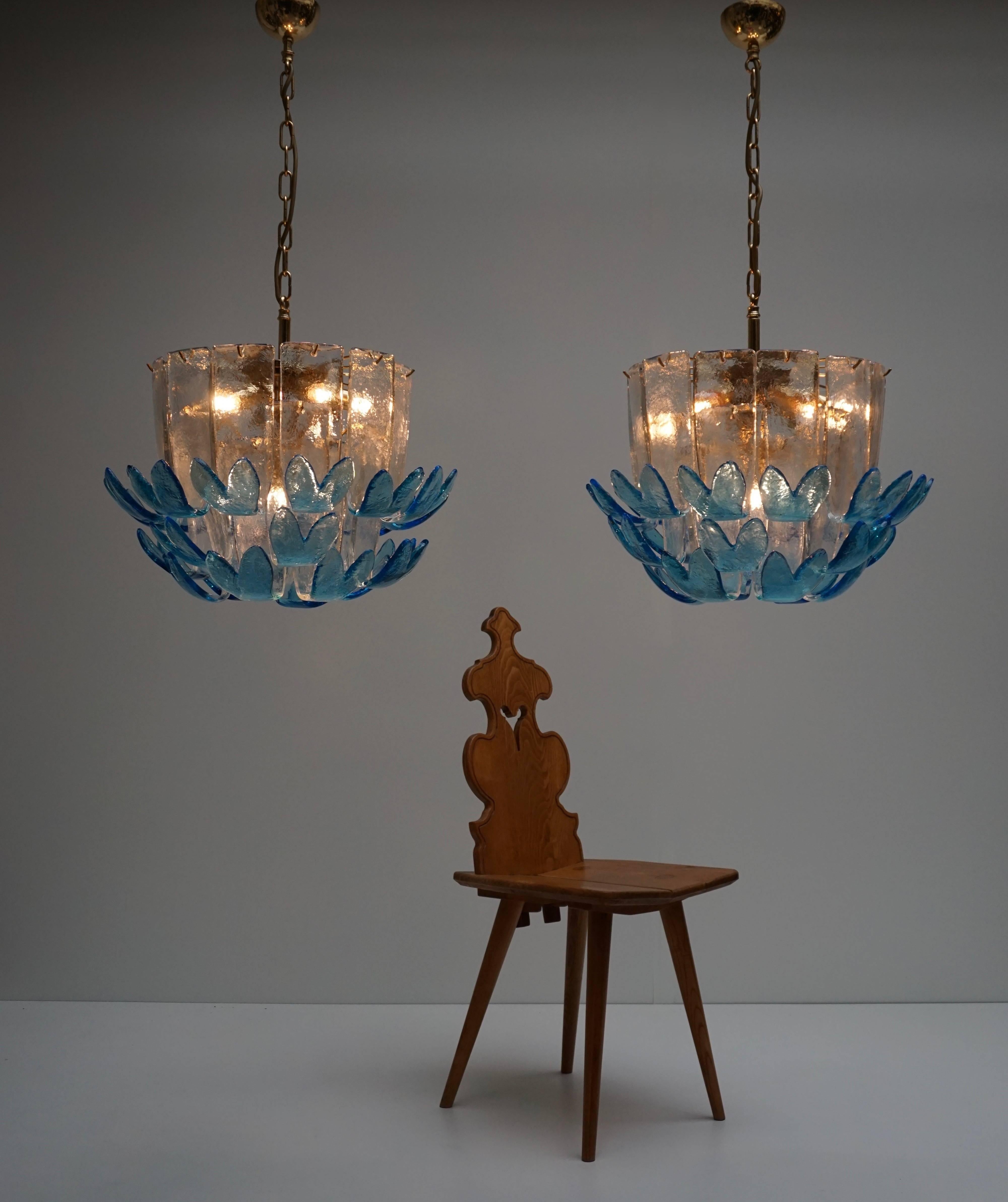 Rare Murano Glass Chandeliers by Alfredo Barbini 2