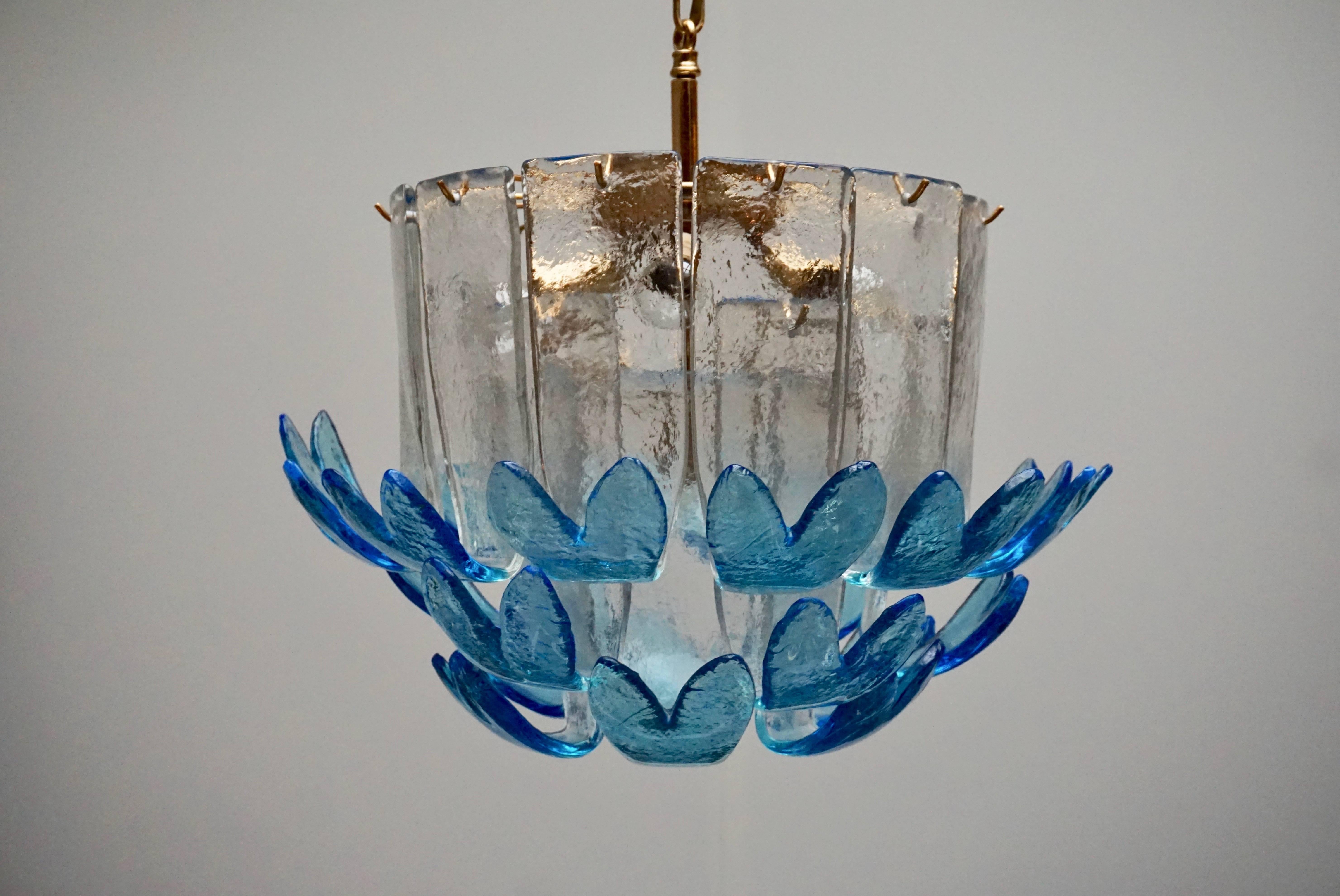 Metal Rare Murano Glass Chandeliers by Alfredo Barbini