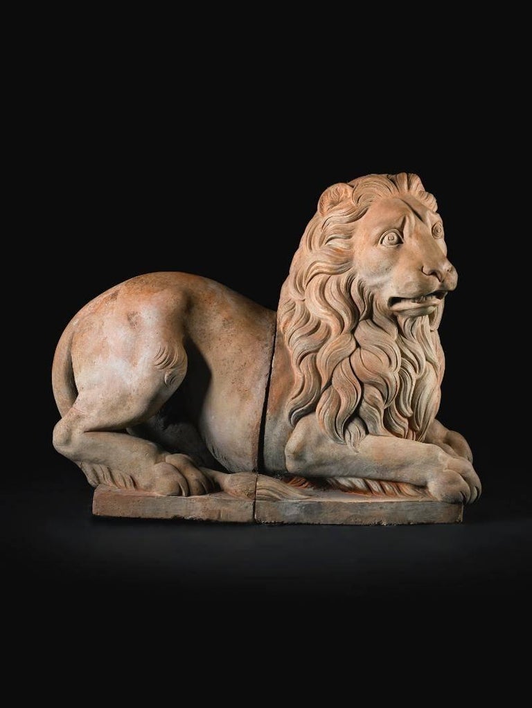 Terracotta Lion Made in Italy, circa 1780-1800 For Sale at 1stdibs
