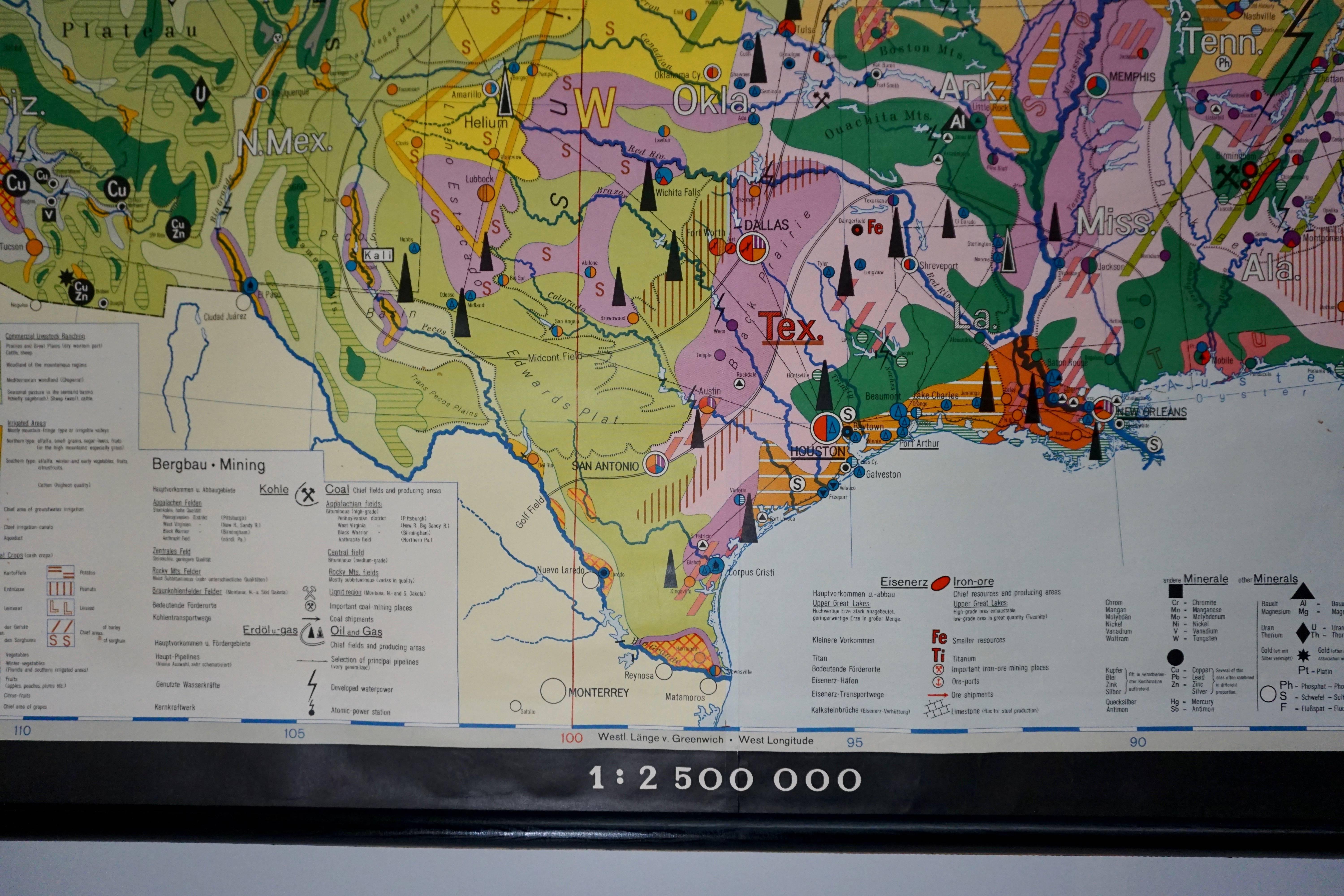 20th Century Economy Map of the USA