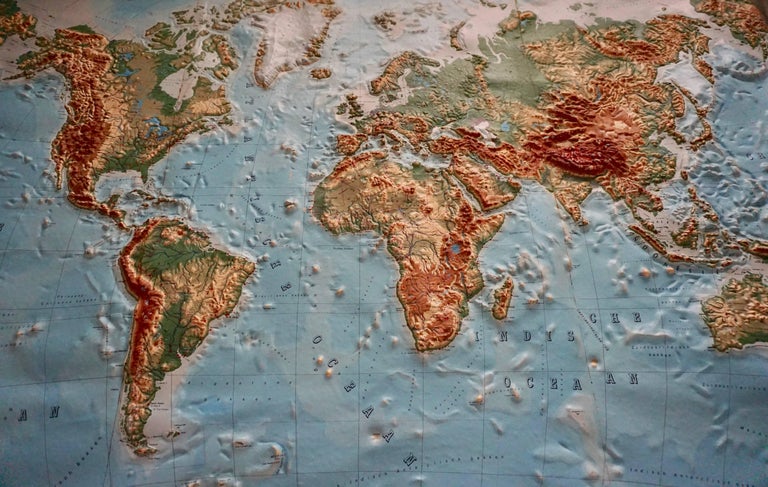 World Relief Map For Sale At 1stdibs