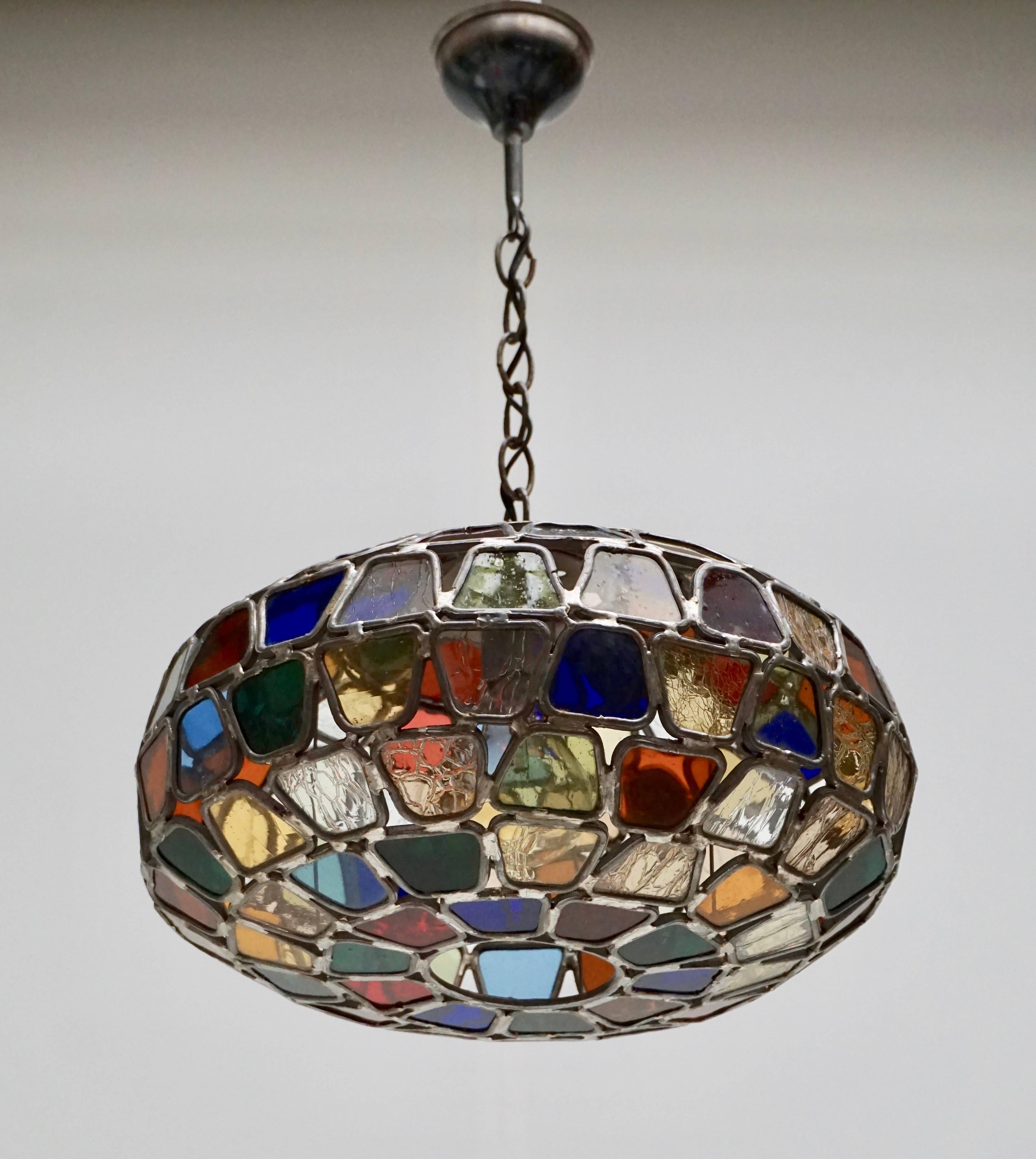 modern stained glass chandelier