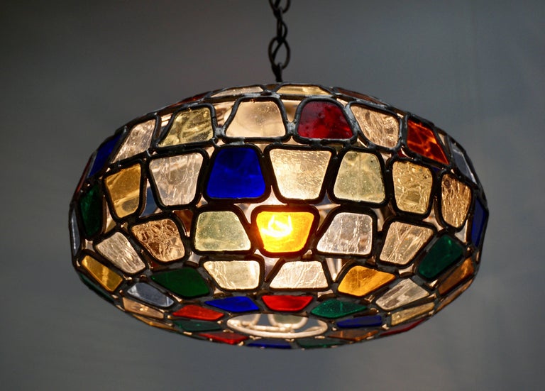 Stained Glass Pendant Light at 1stDibs